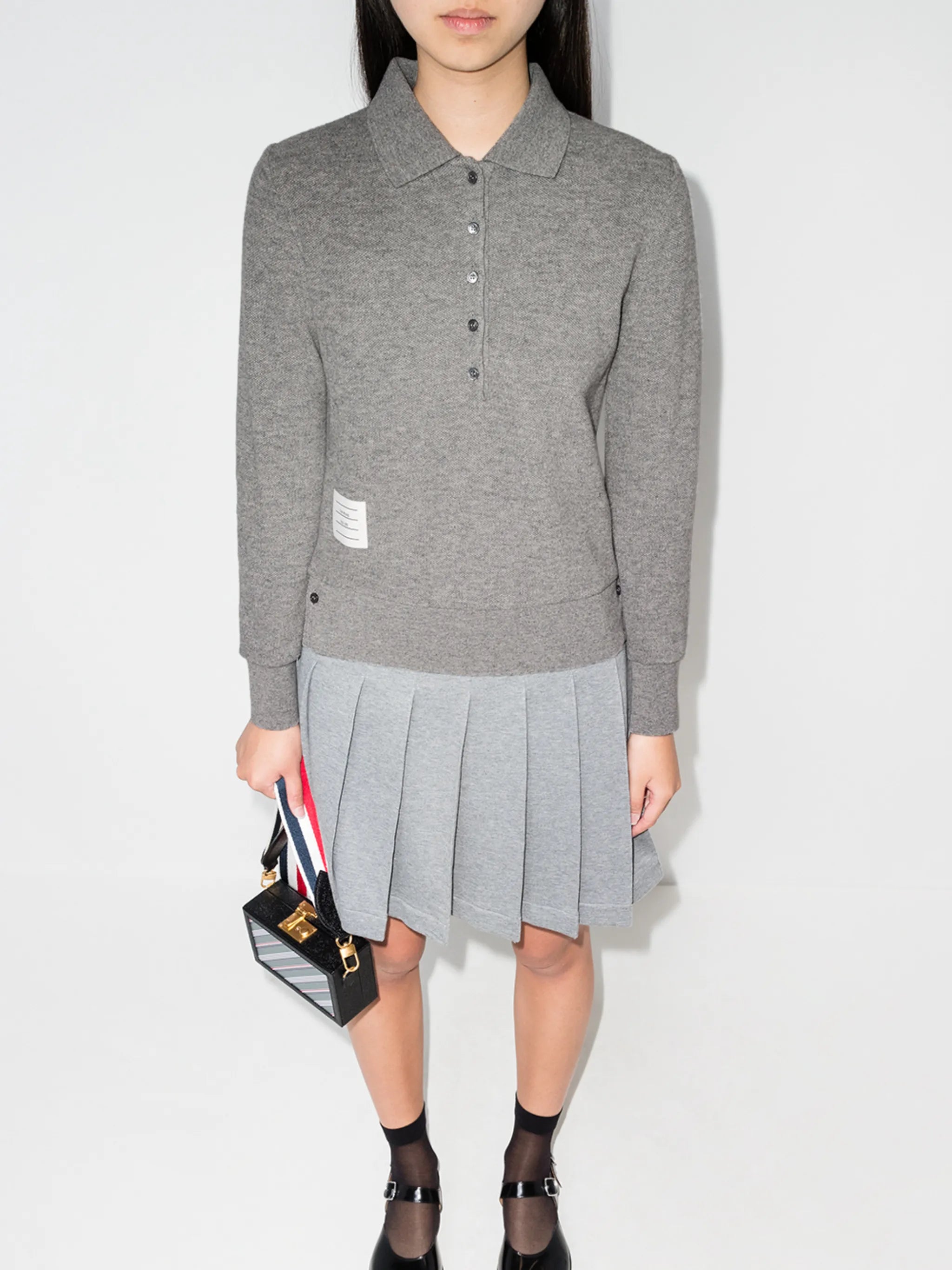 logo-patch knitted pool shirt