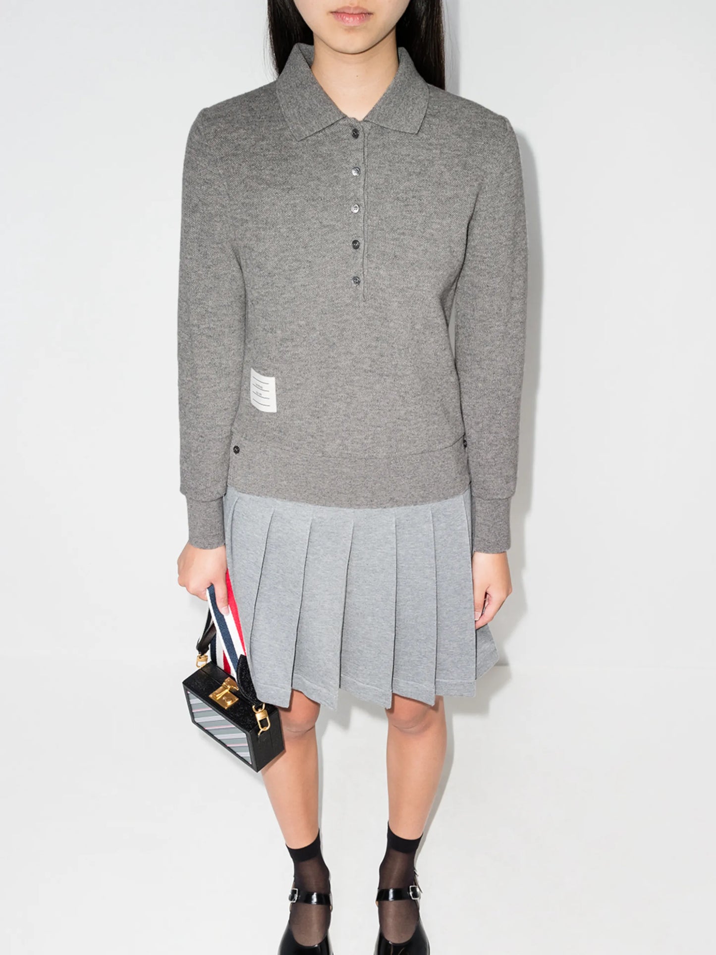 logo-patch knitted pool shirt