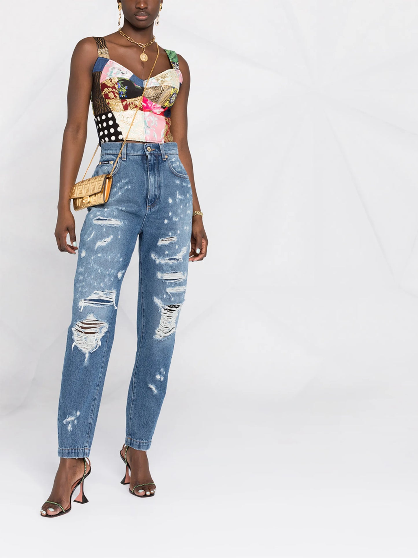 patchwork bustier top