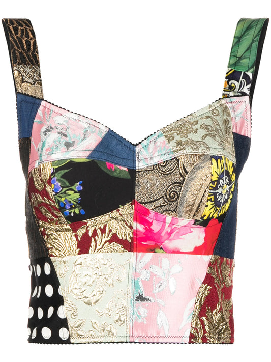 patchwork bustier top