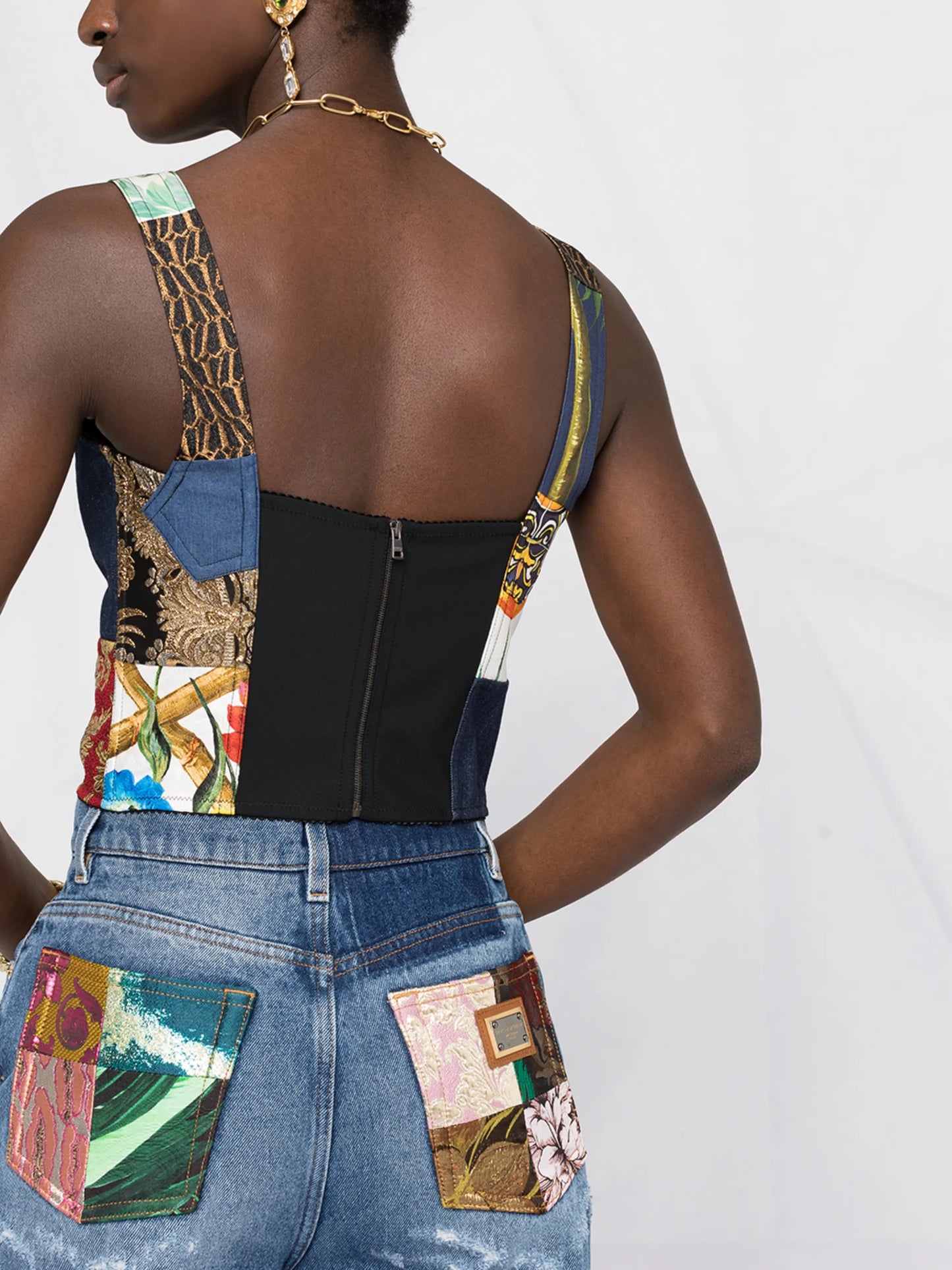 patchwork bustier top