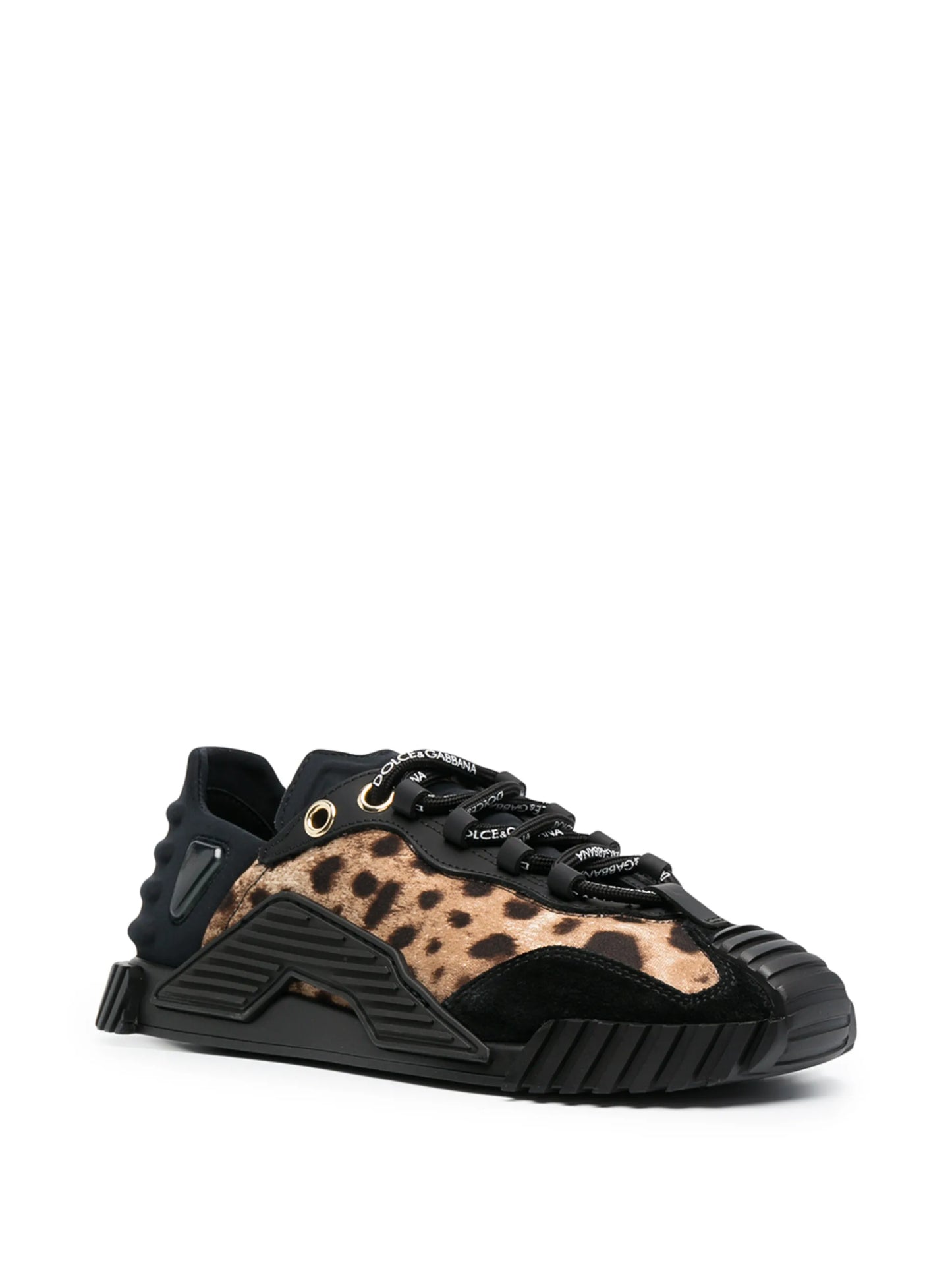 leopard panel low-top sneakers