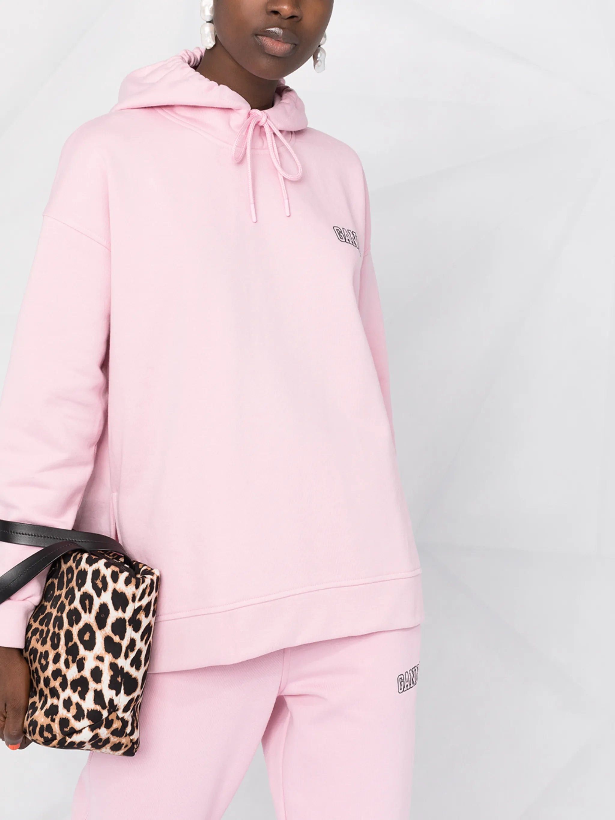 logo-embroidered long-sleeve hoodie