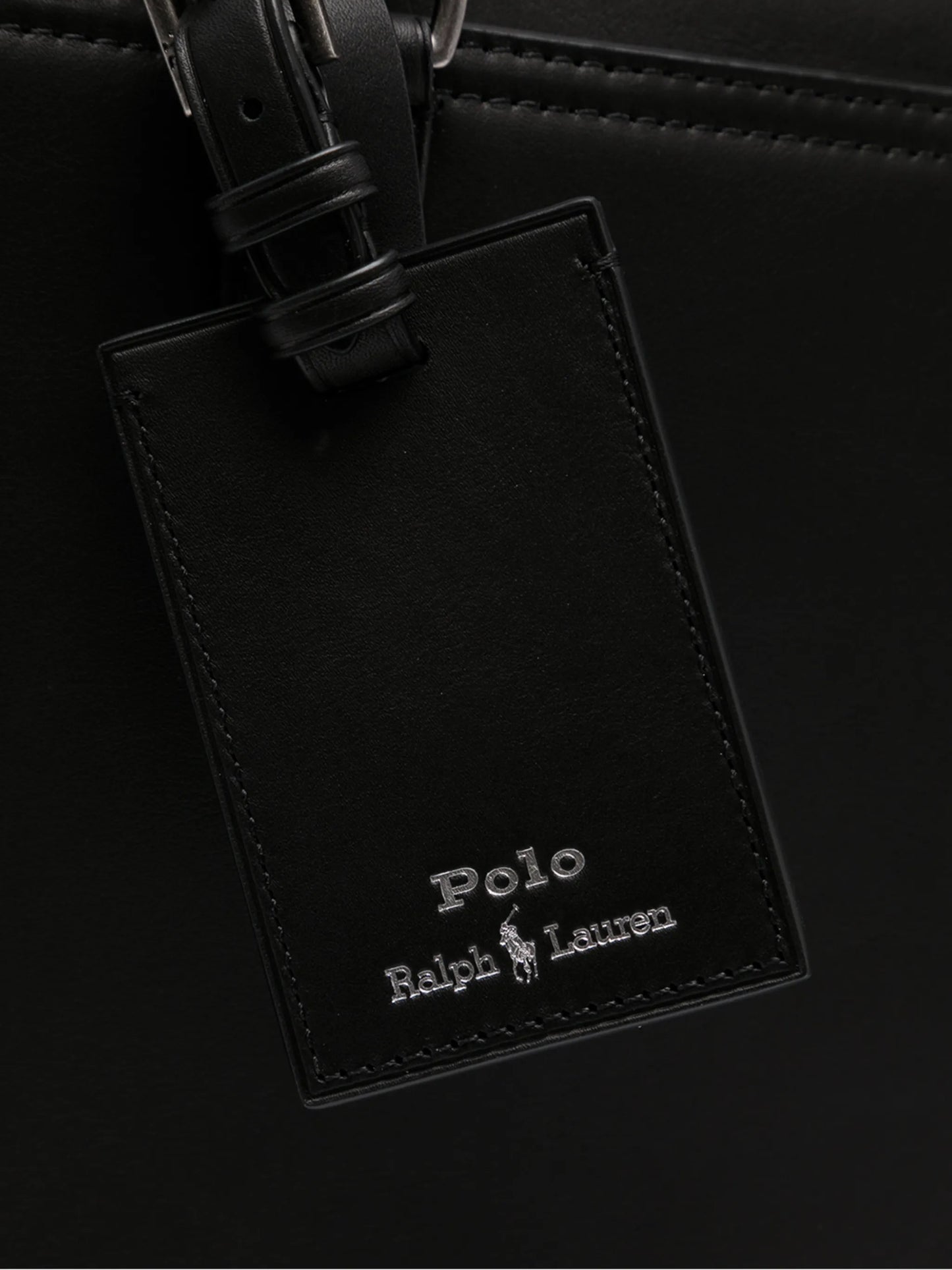 logo-print leather briefcase