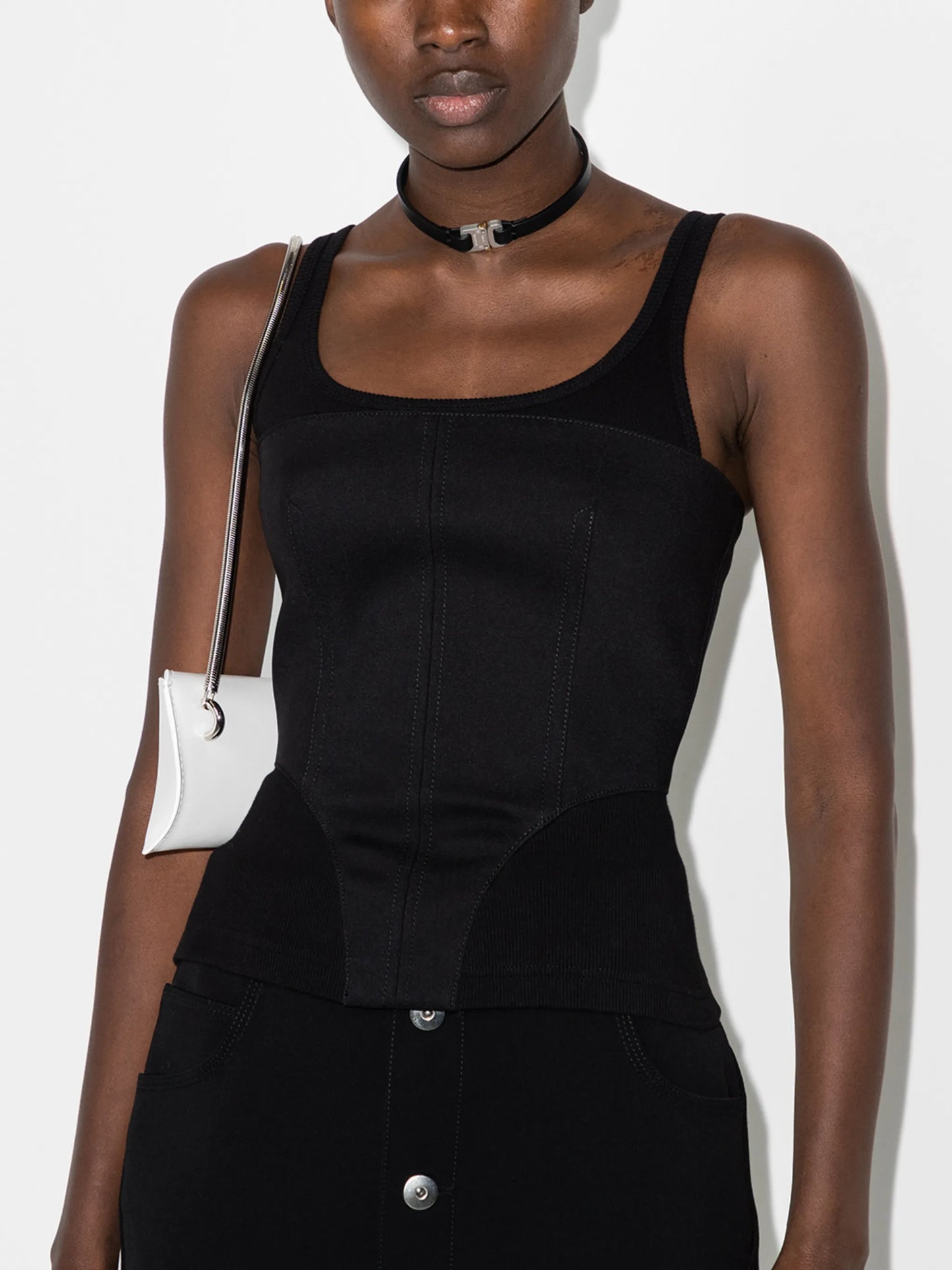 scoop neck hybrid top