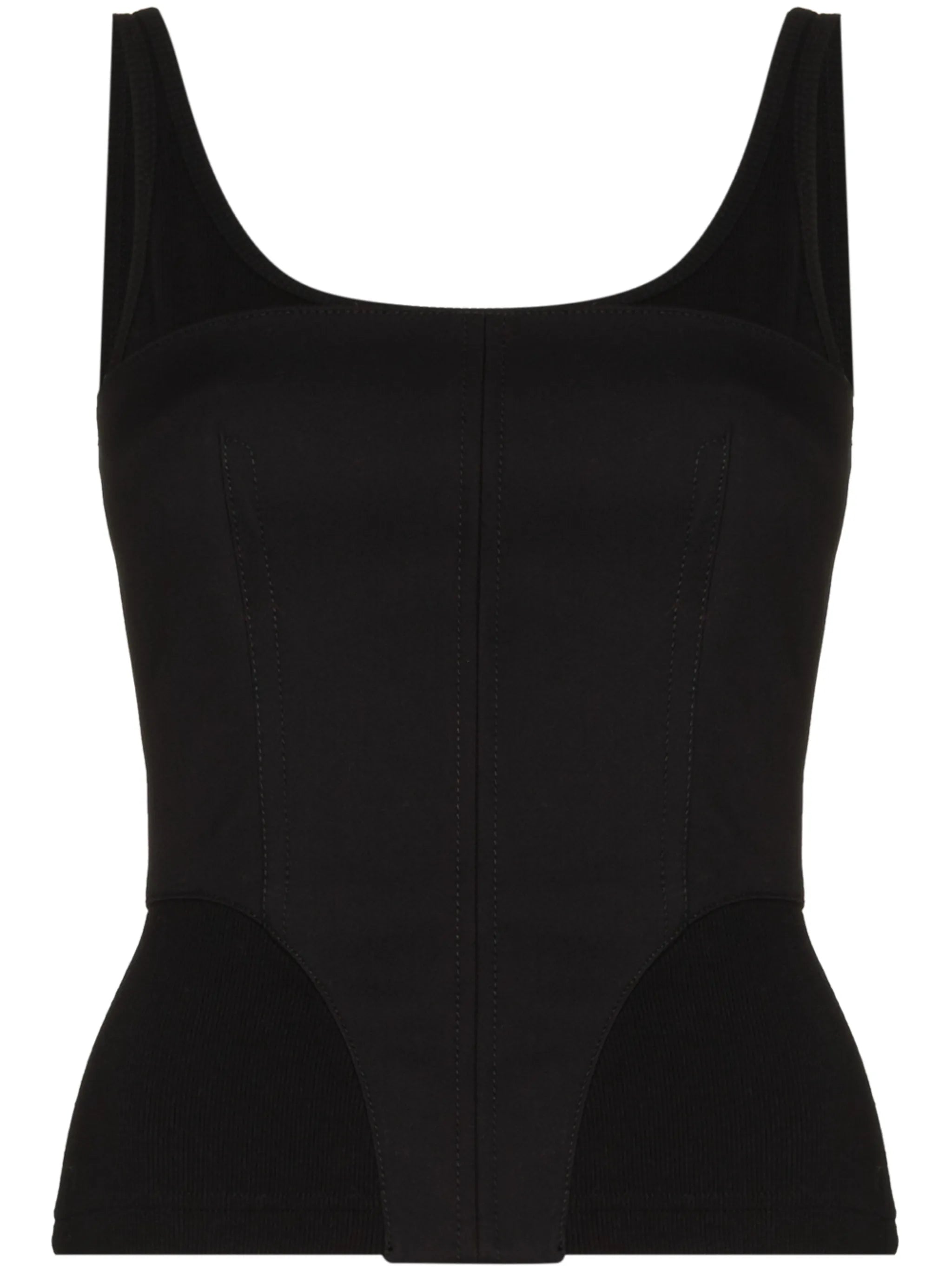 scoop neck hybrid top