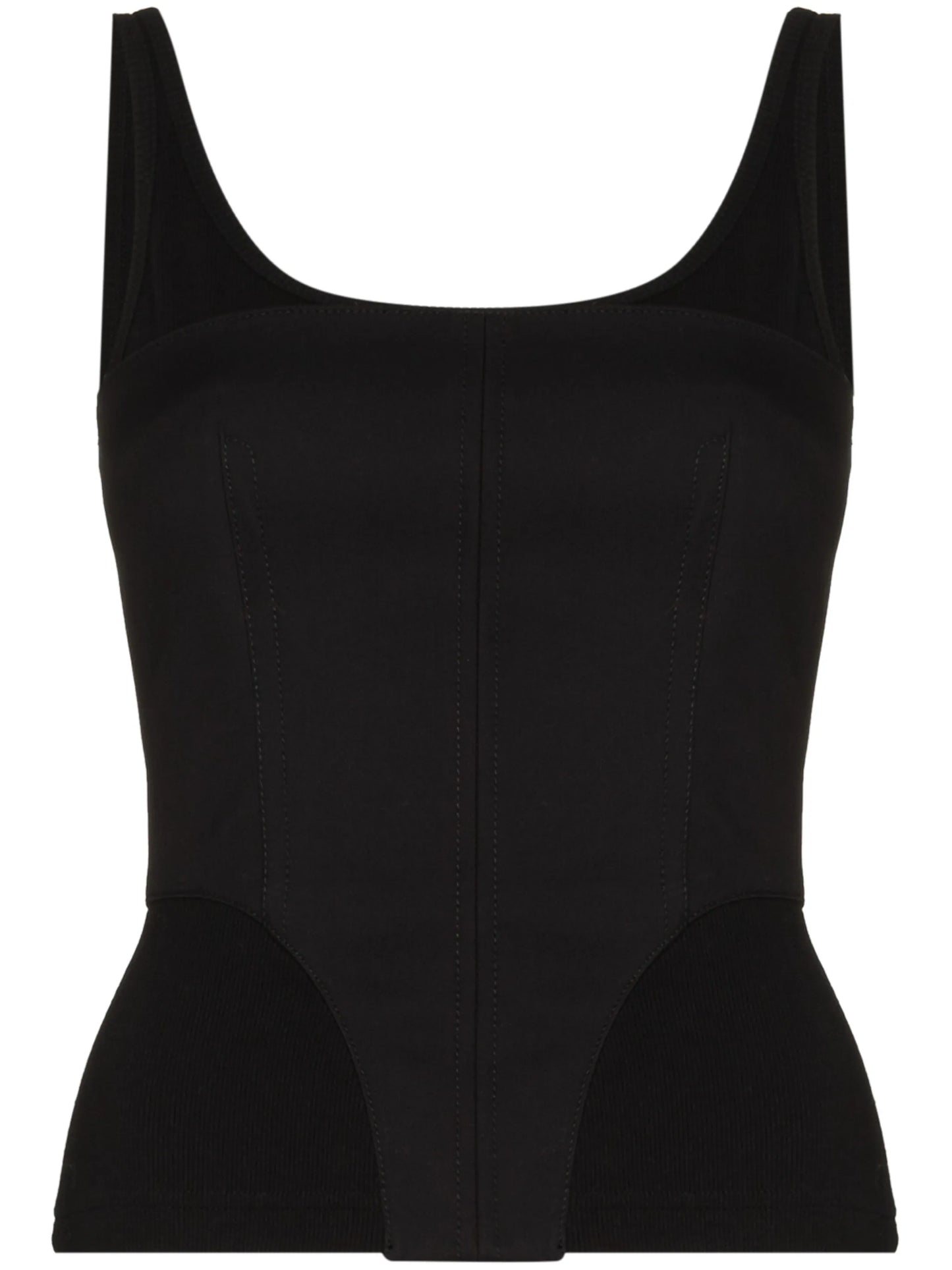 scoop neck hybrid top