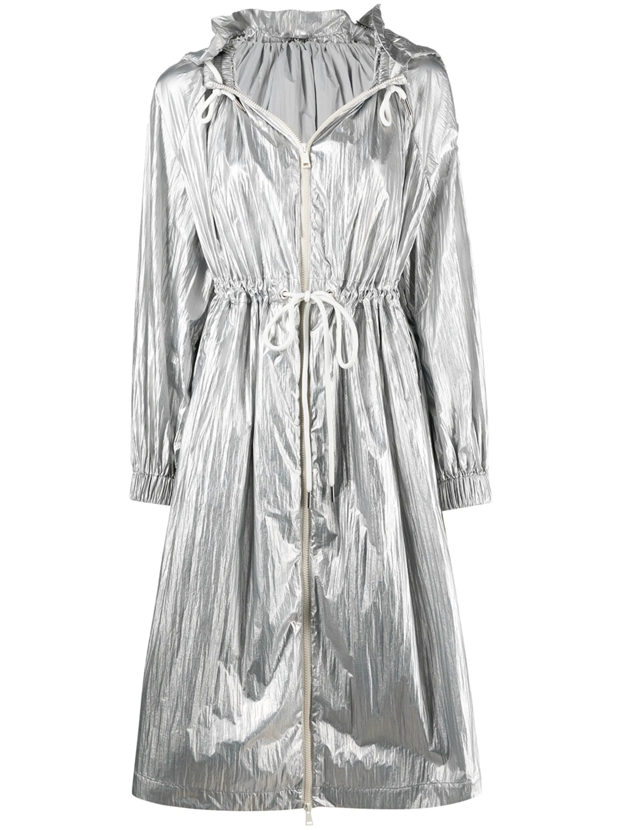 metallic hooded jacket