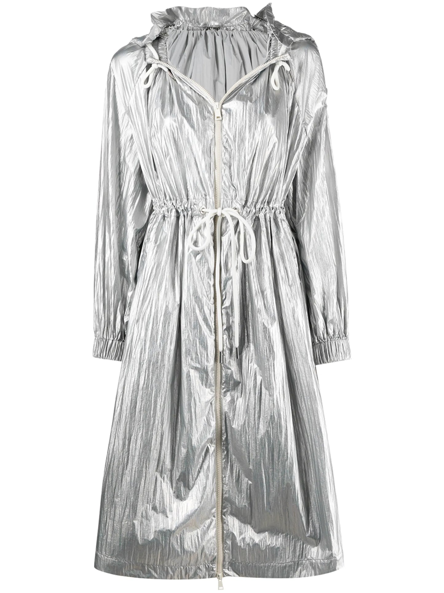 metallic hooded jacket