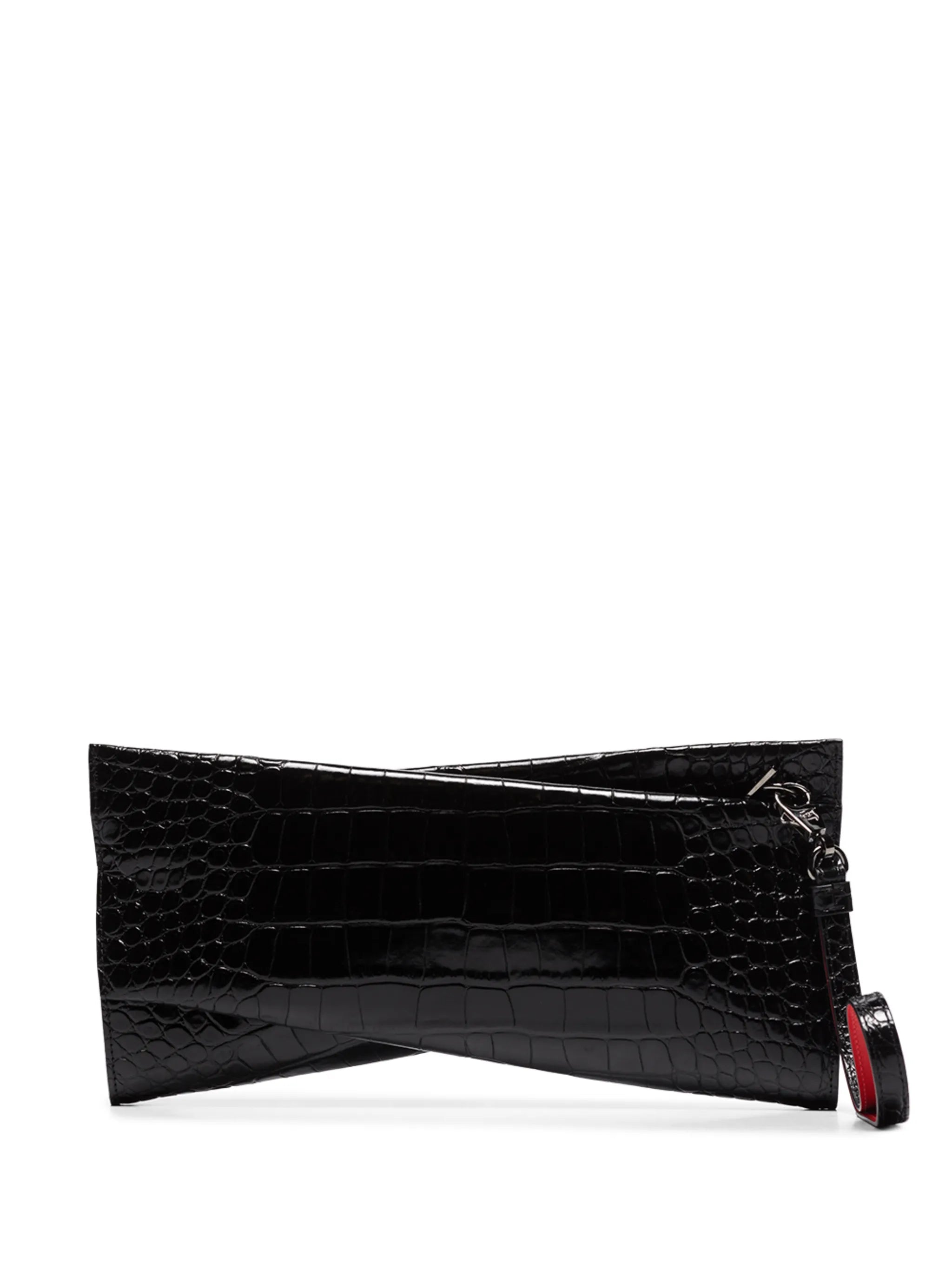 Loubi crocodile-effect clutch bag