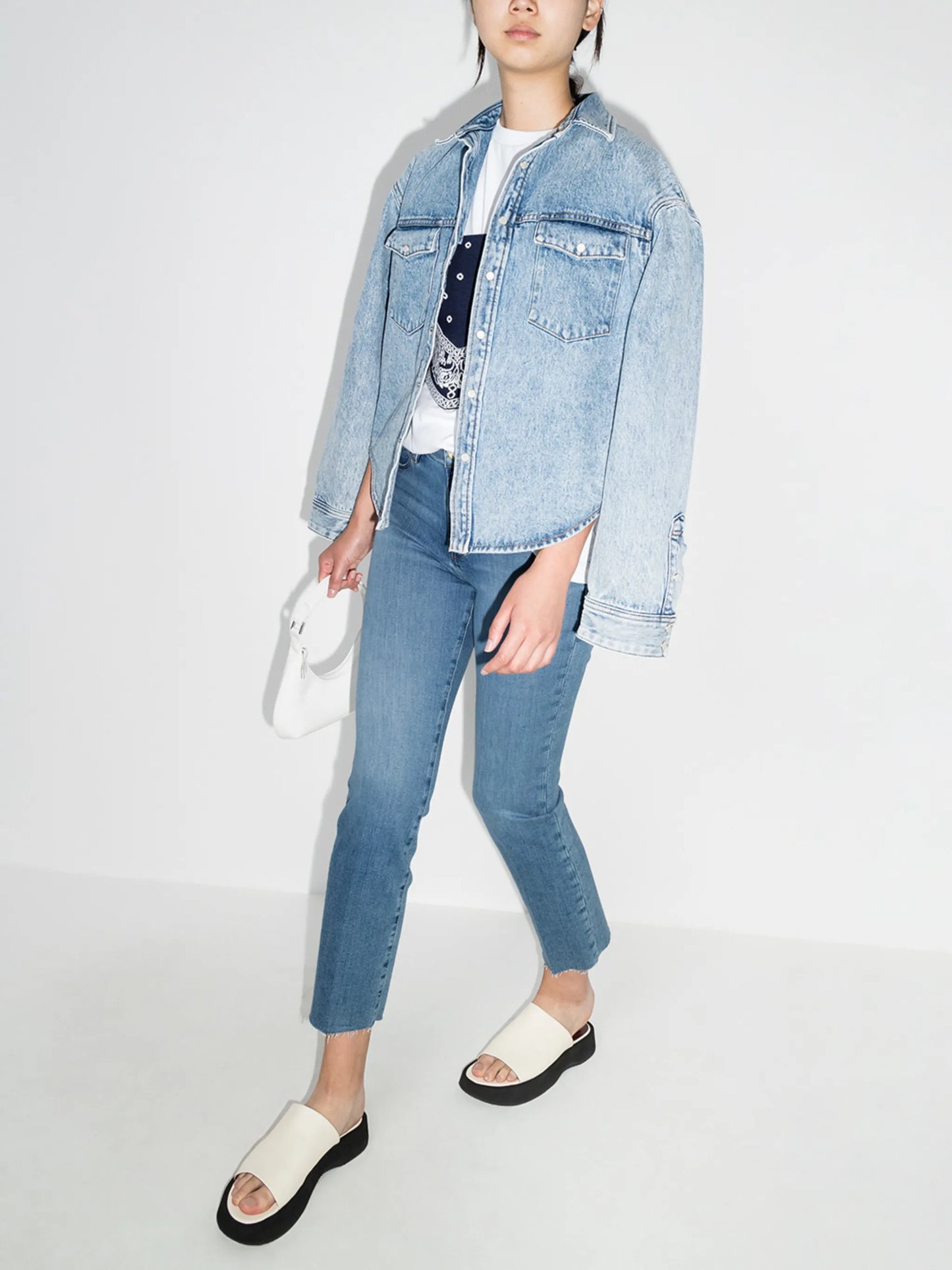 cropped straight leg jeans