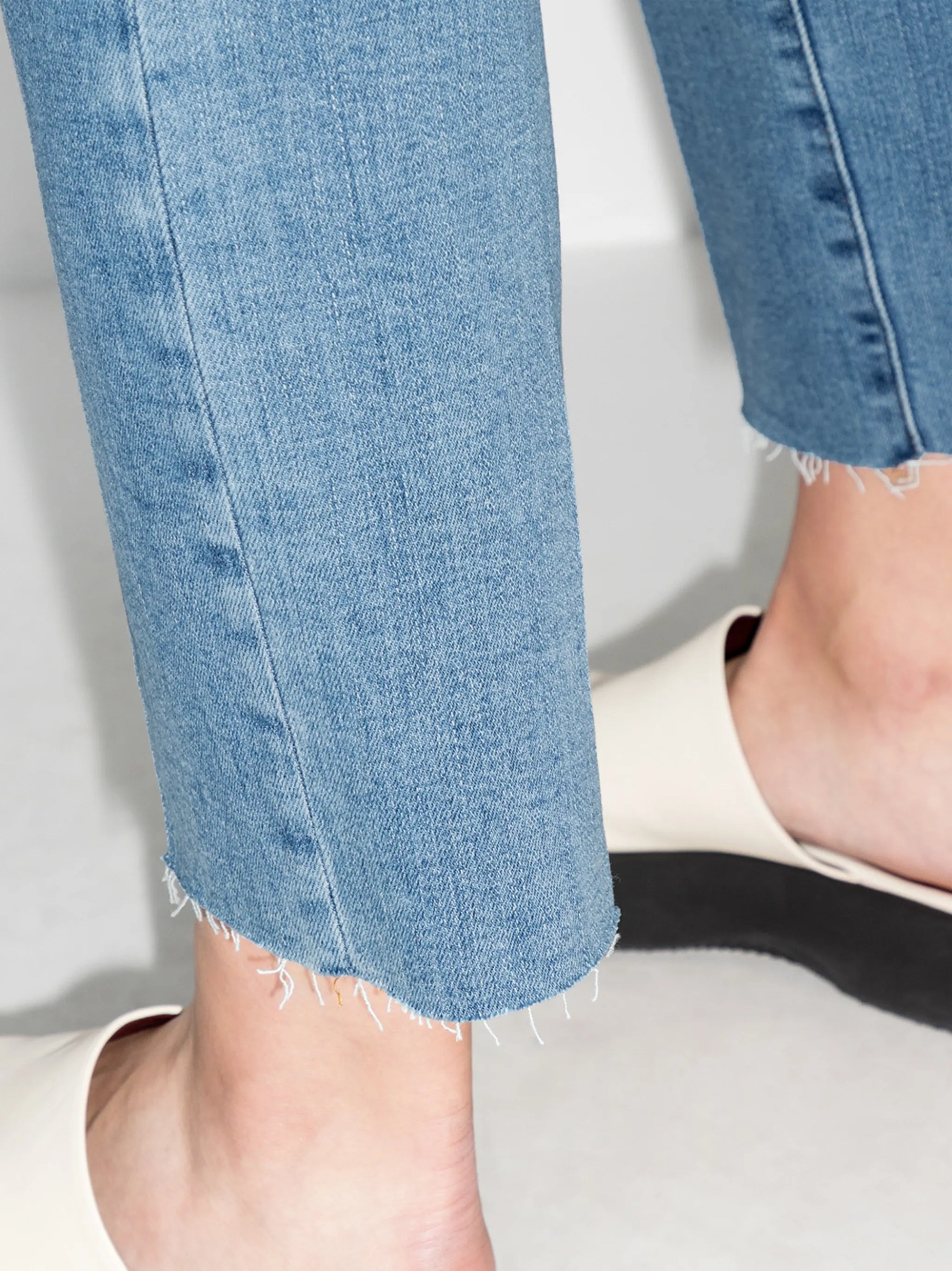 cropped straight leg jeans