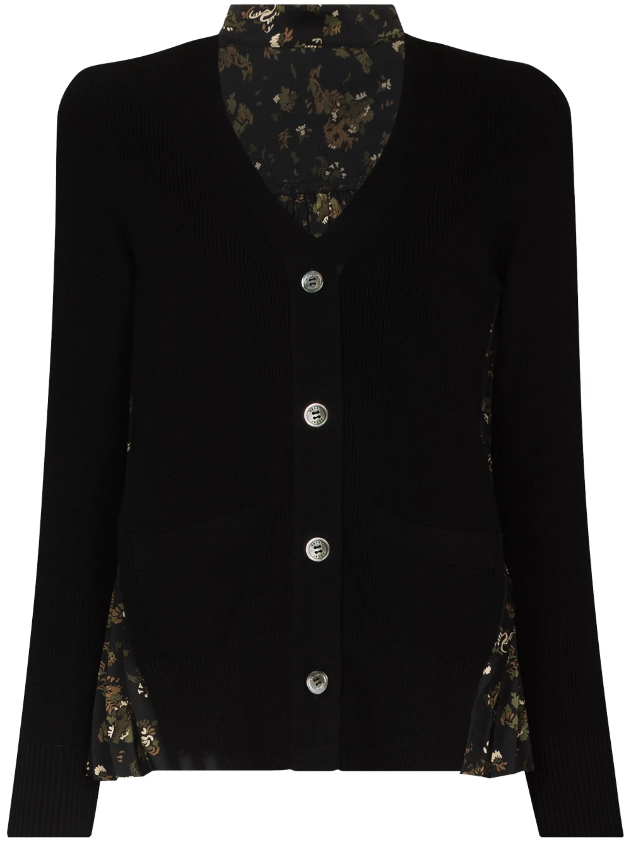 contrast-panel cardigan