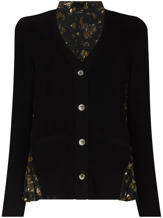 contrast-panel cardigan