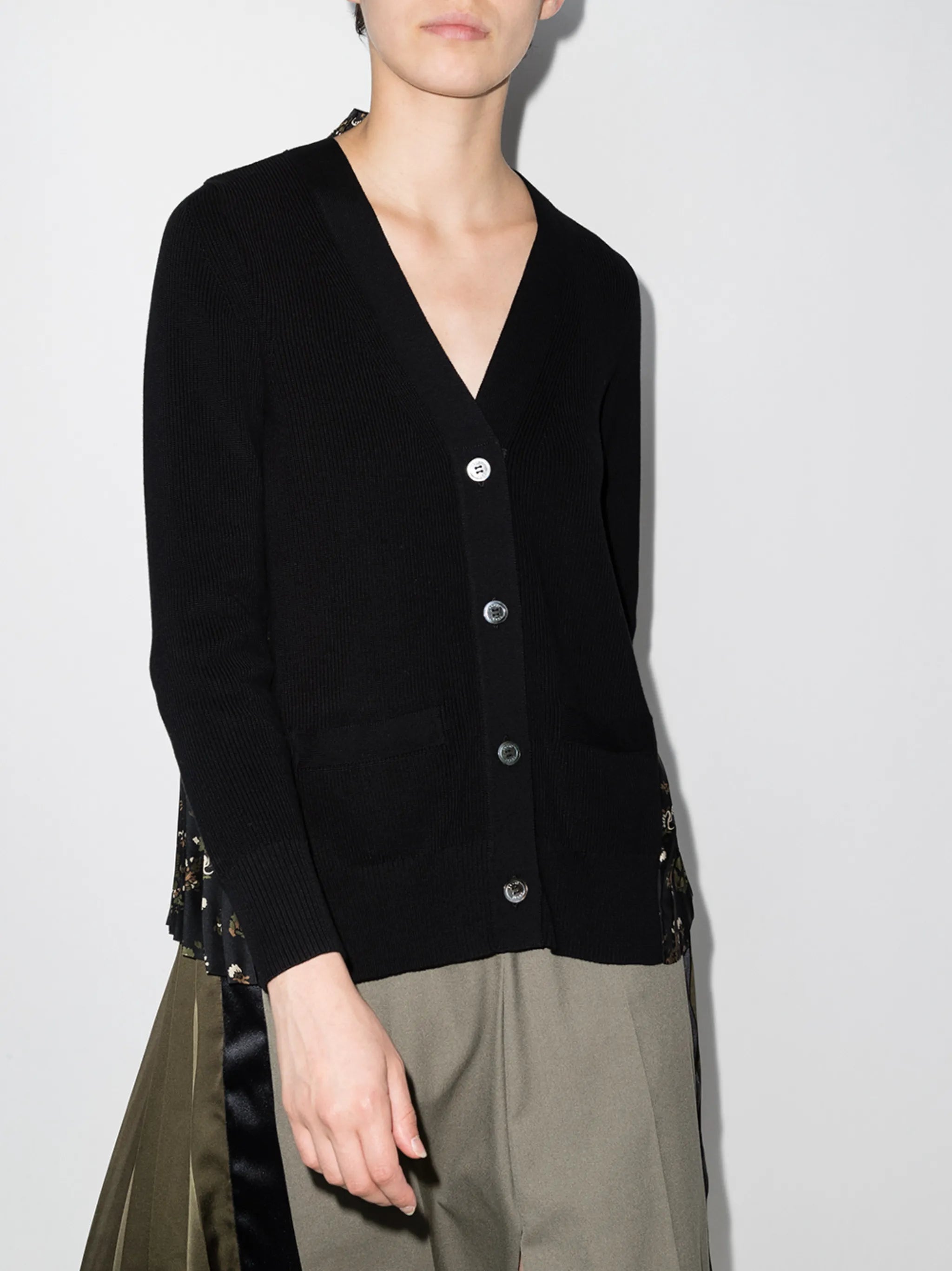 contrast-panel cardigan