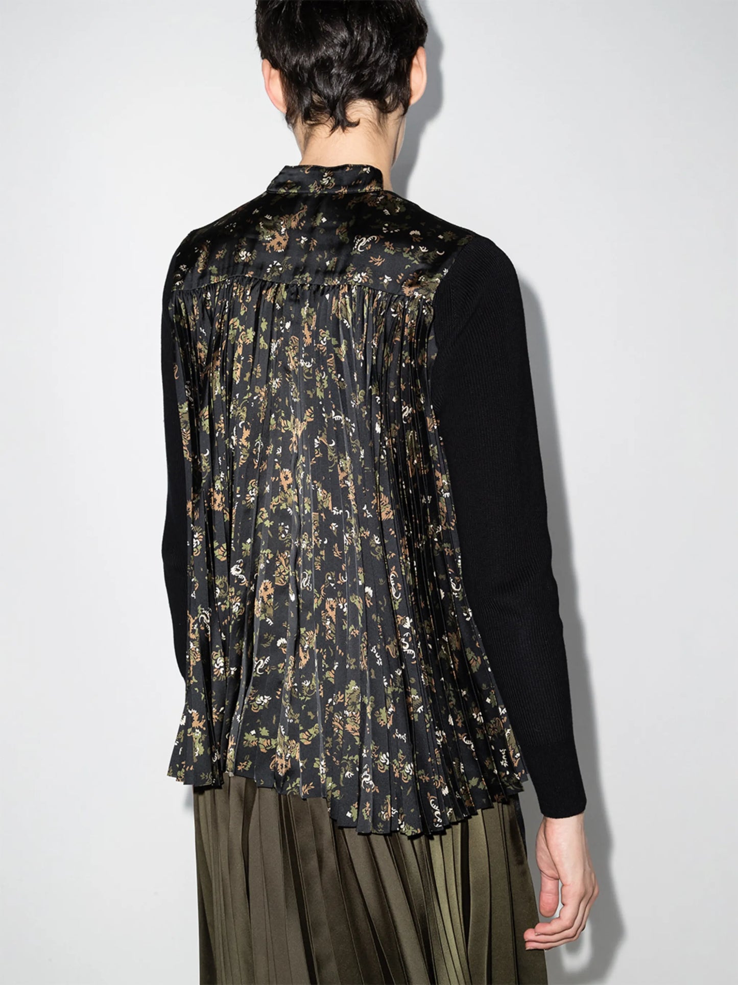 contrast-panel cardigan