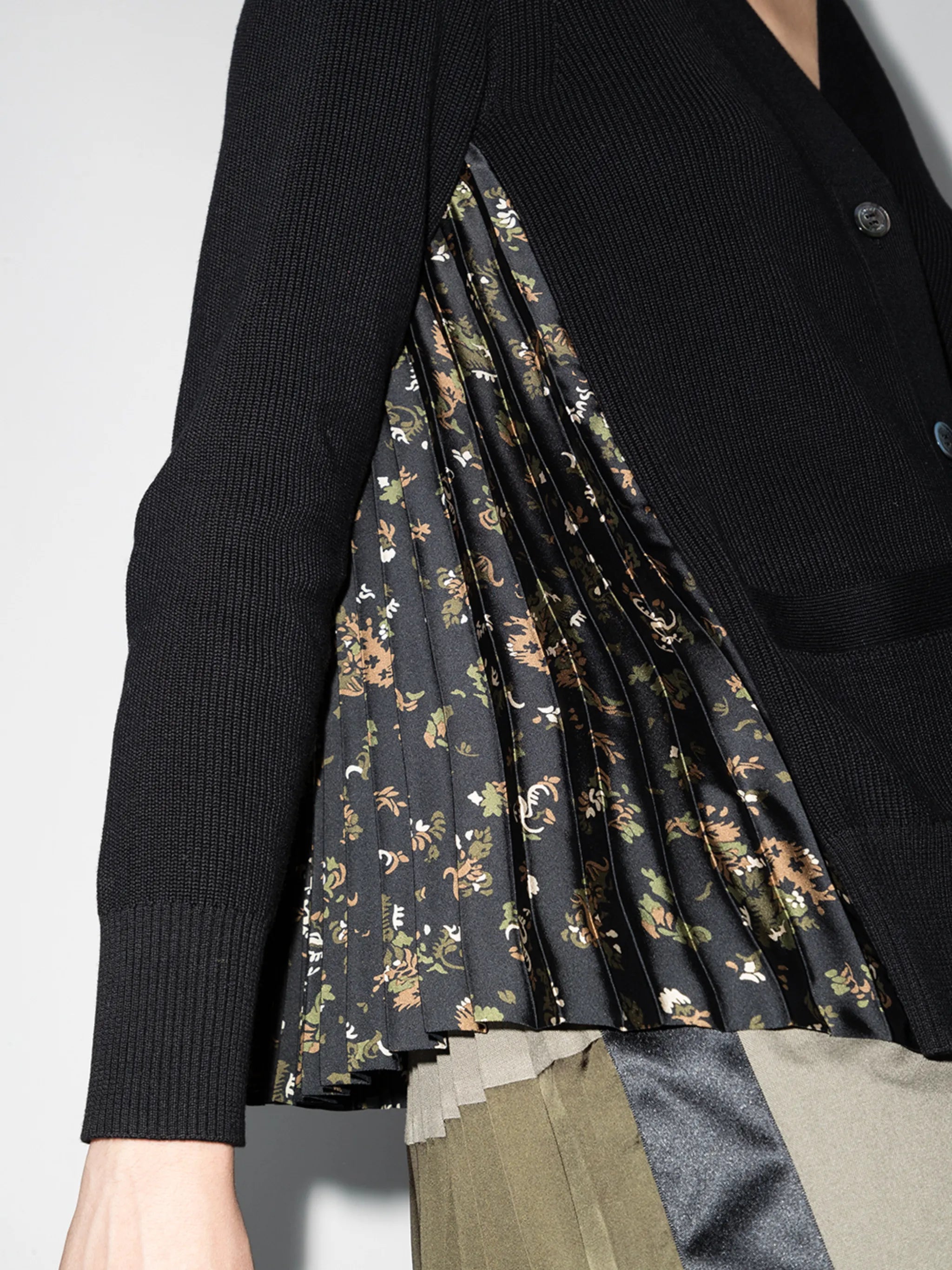 contrast-panel cardigan