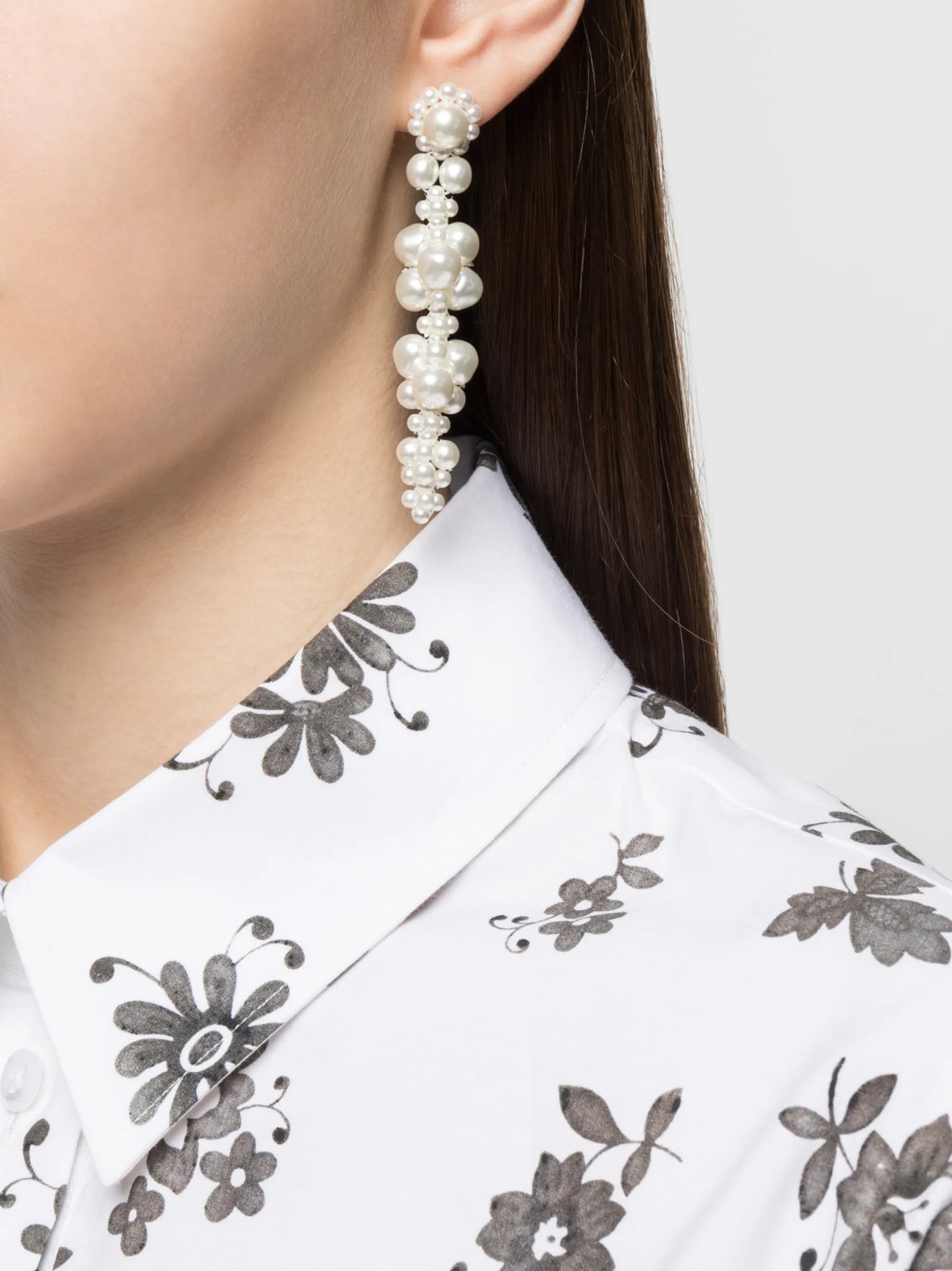 floral pearl drop earrings