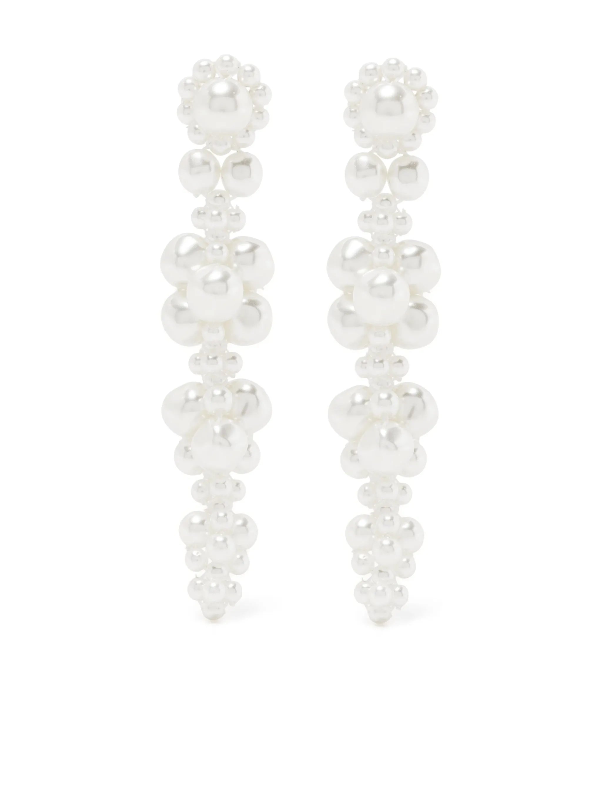 floral pearl drop earrings
