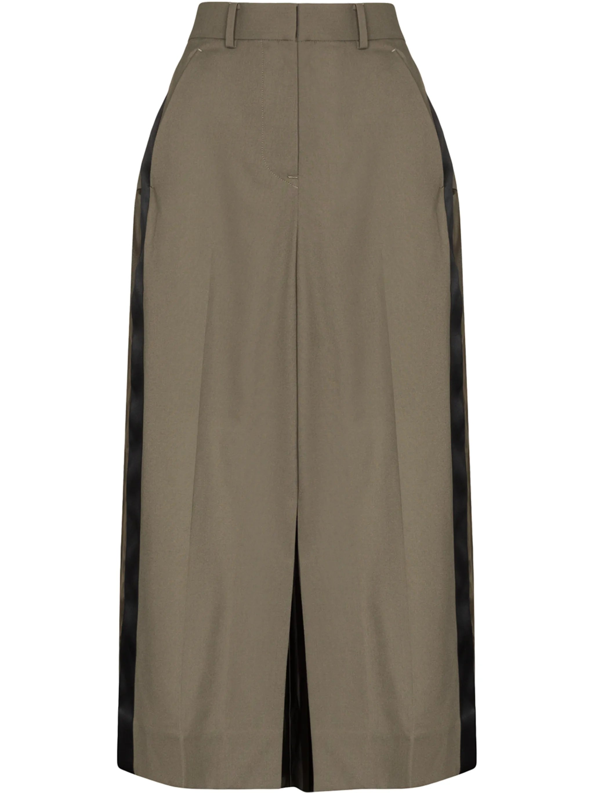 pleated-panel midi skirt