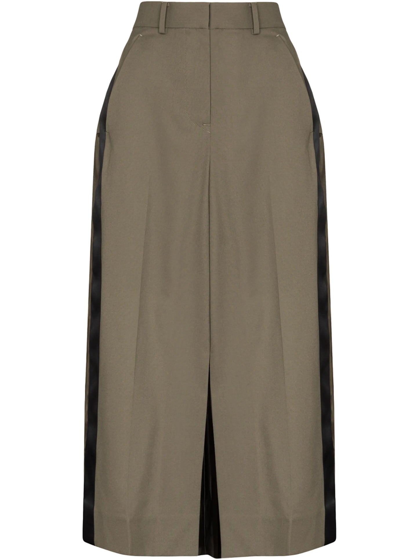 pleated-panel midi skirt