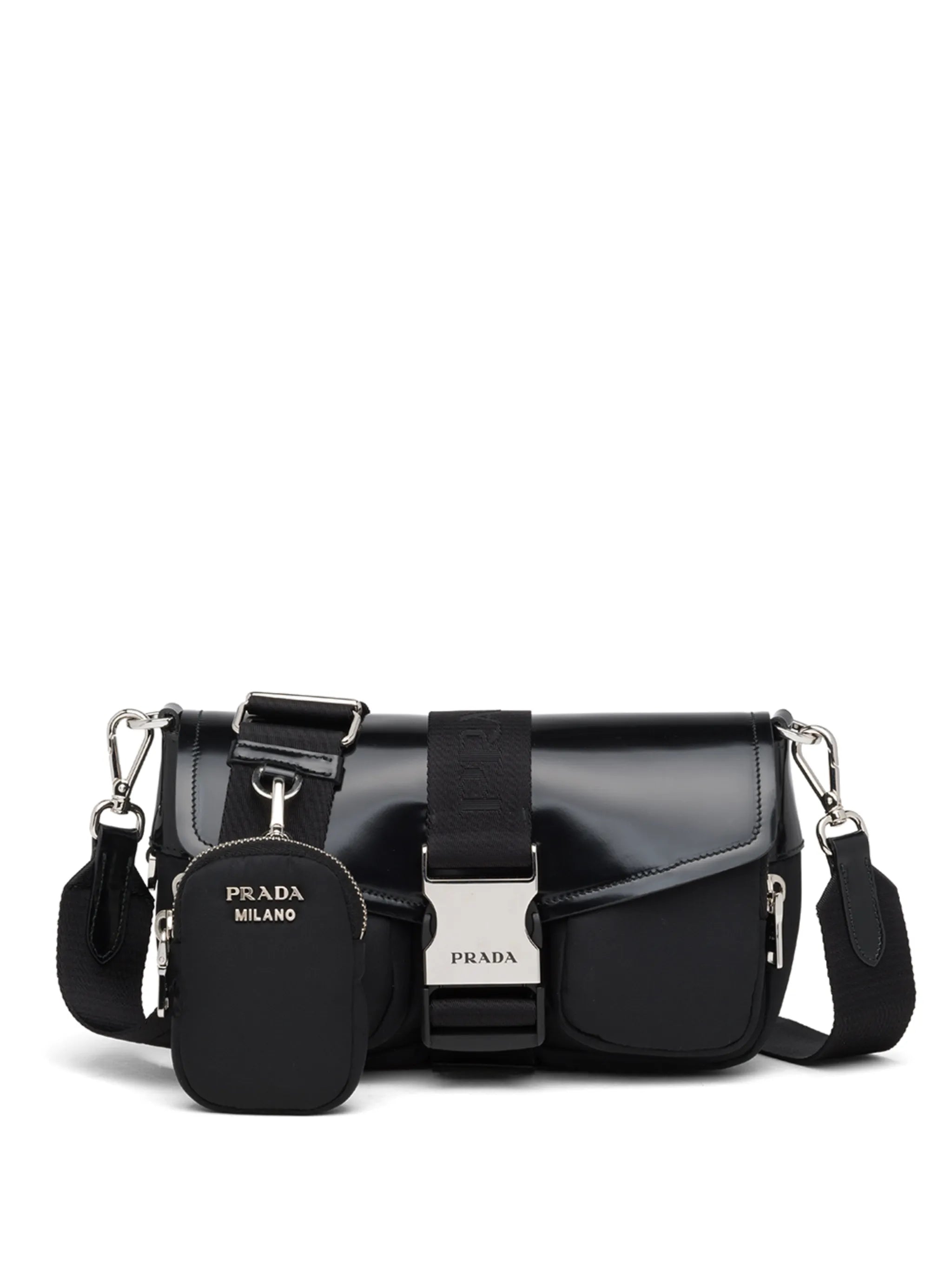 Prada Pocket logo-strap crossbody bag
