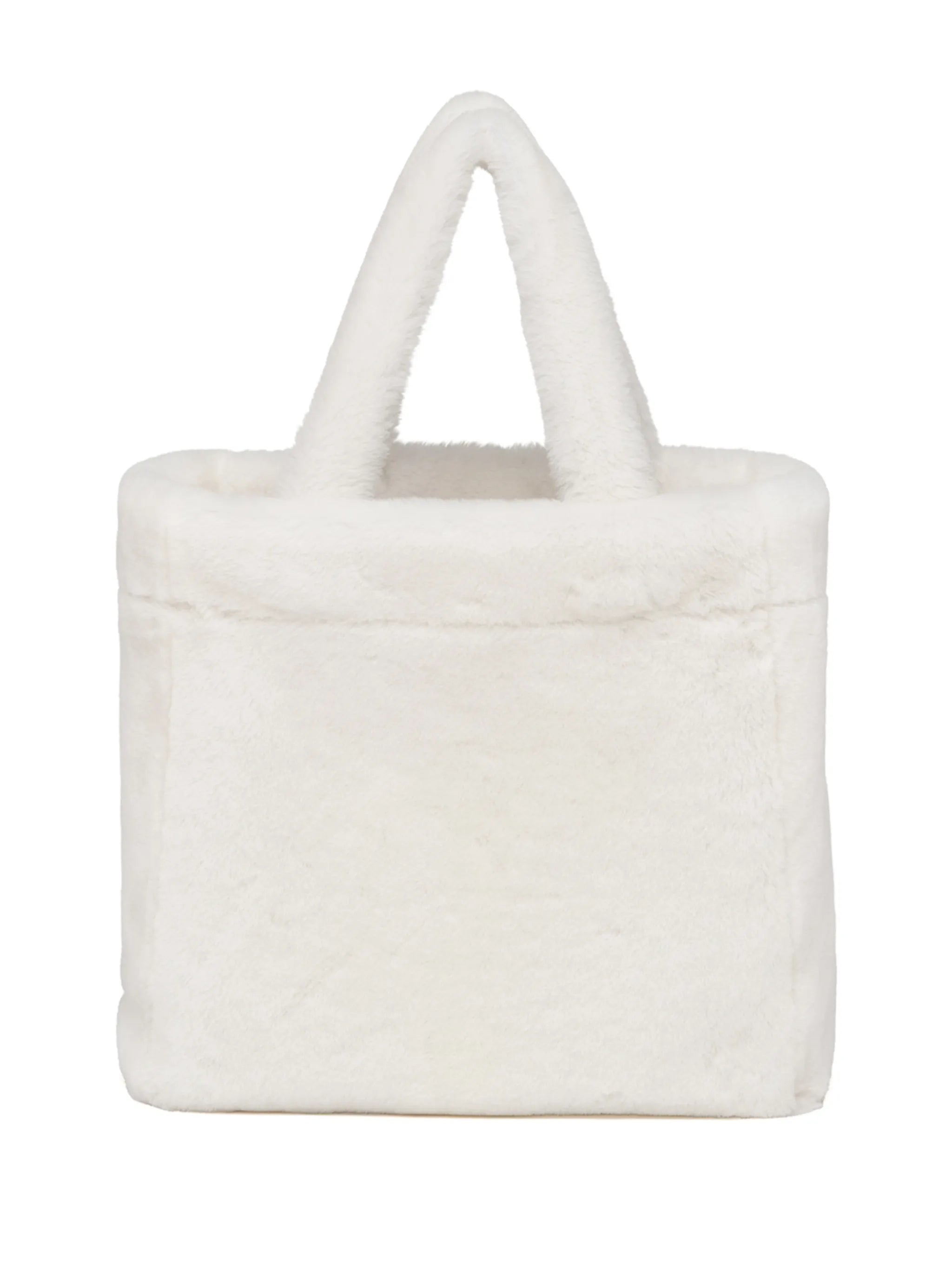 logo-print shearling tote bag