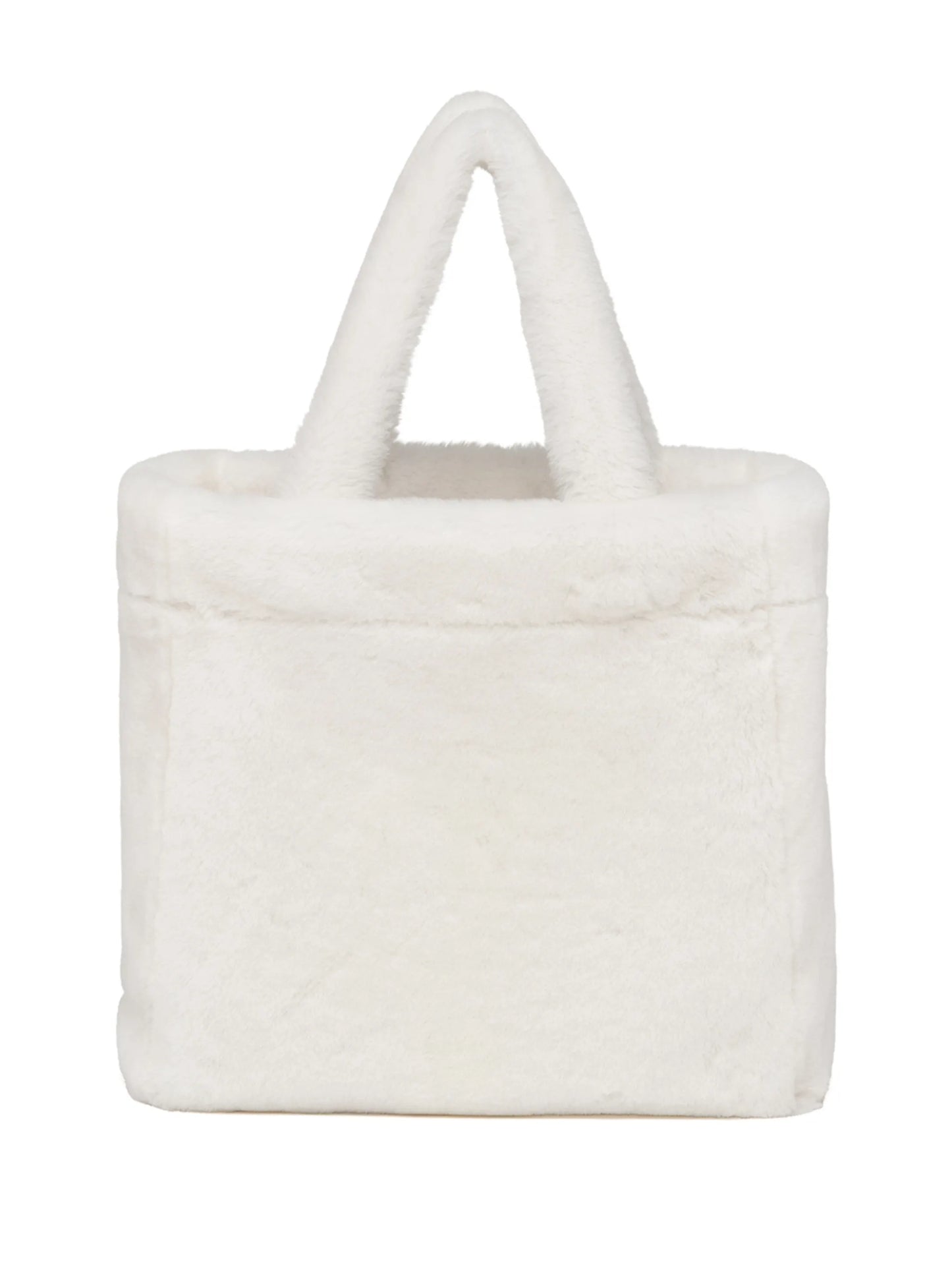 logo-print shearling tote bag