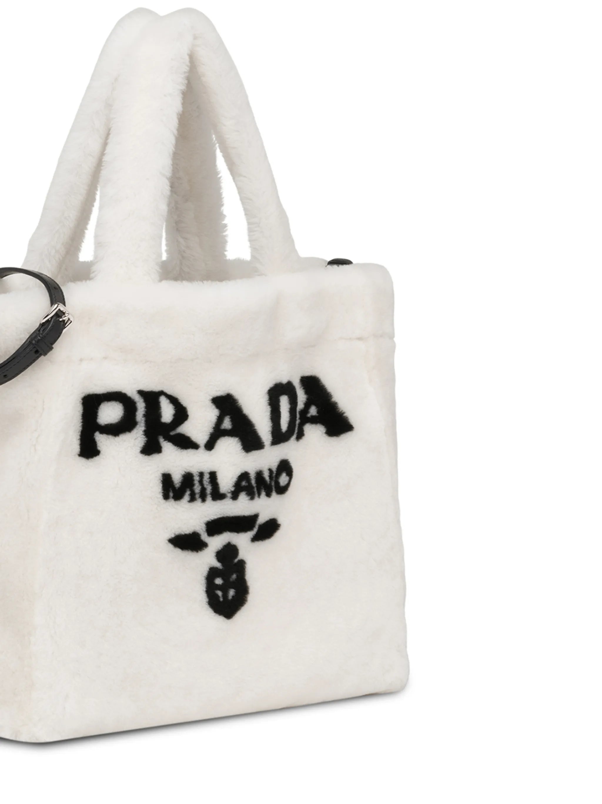 logo-print shearling tote bag