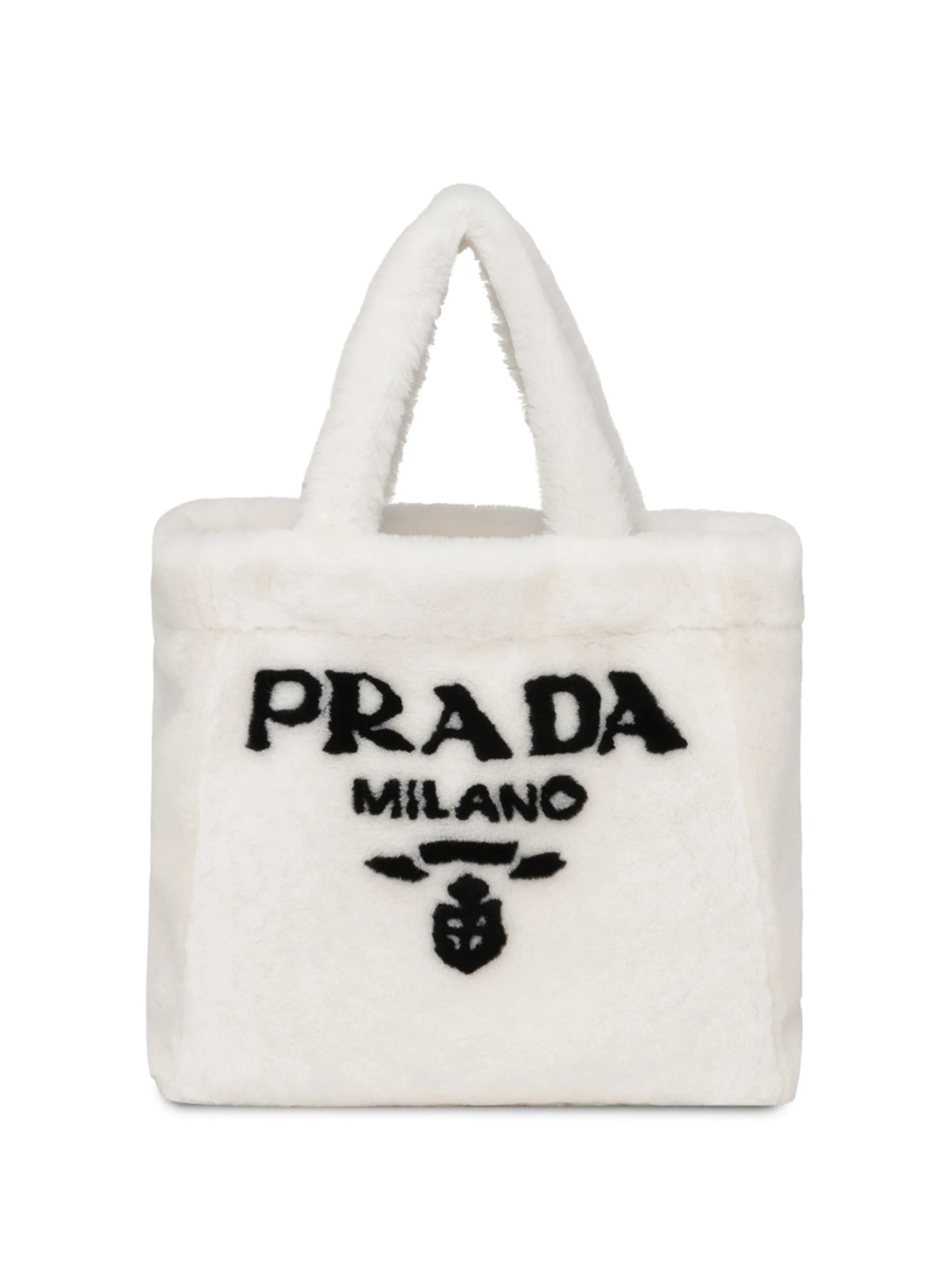 logo-print shearling tote bag