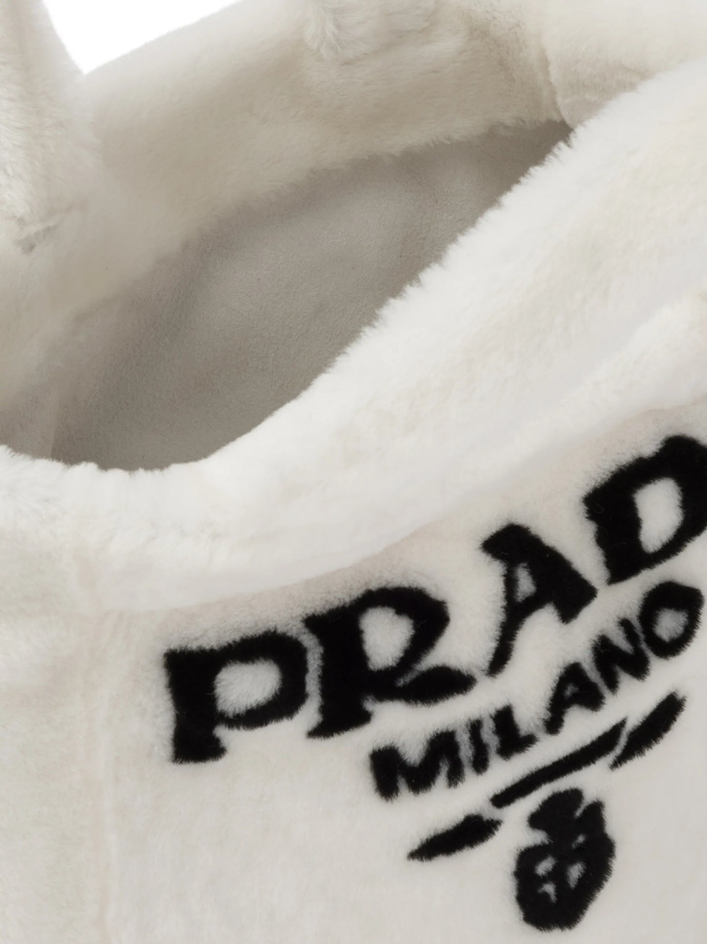 logo-print shearling tote bag