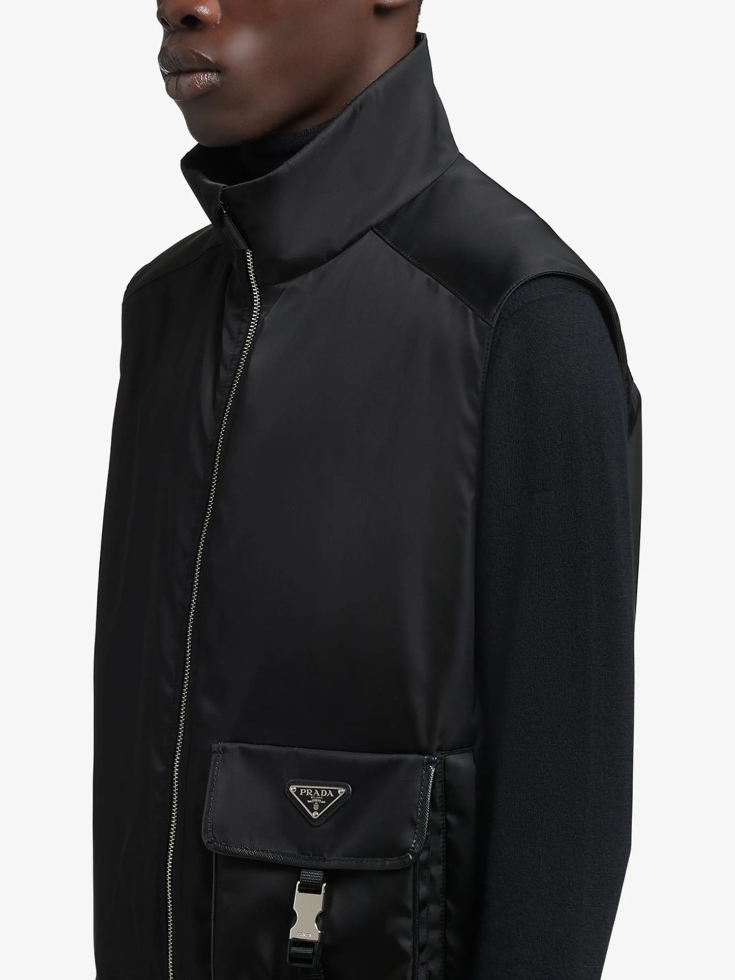 triangle-logo high-neck vest