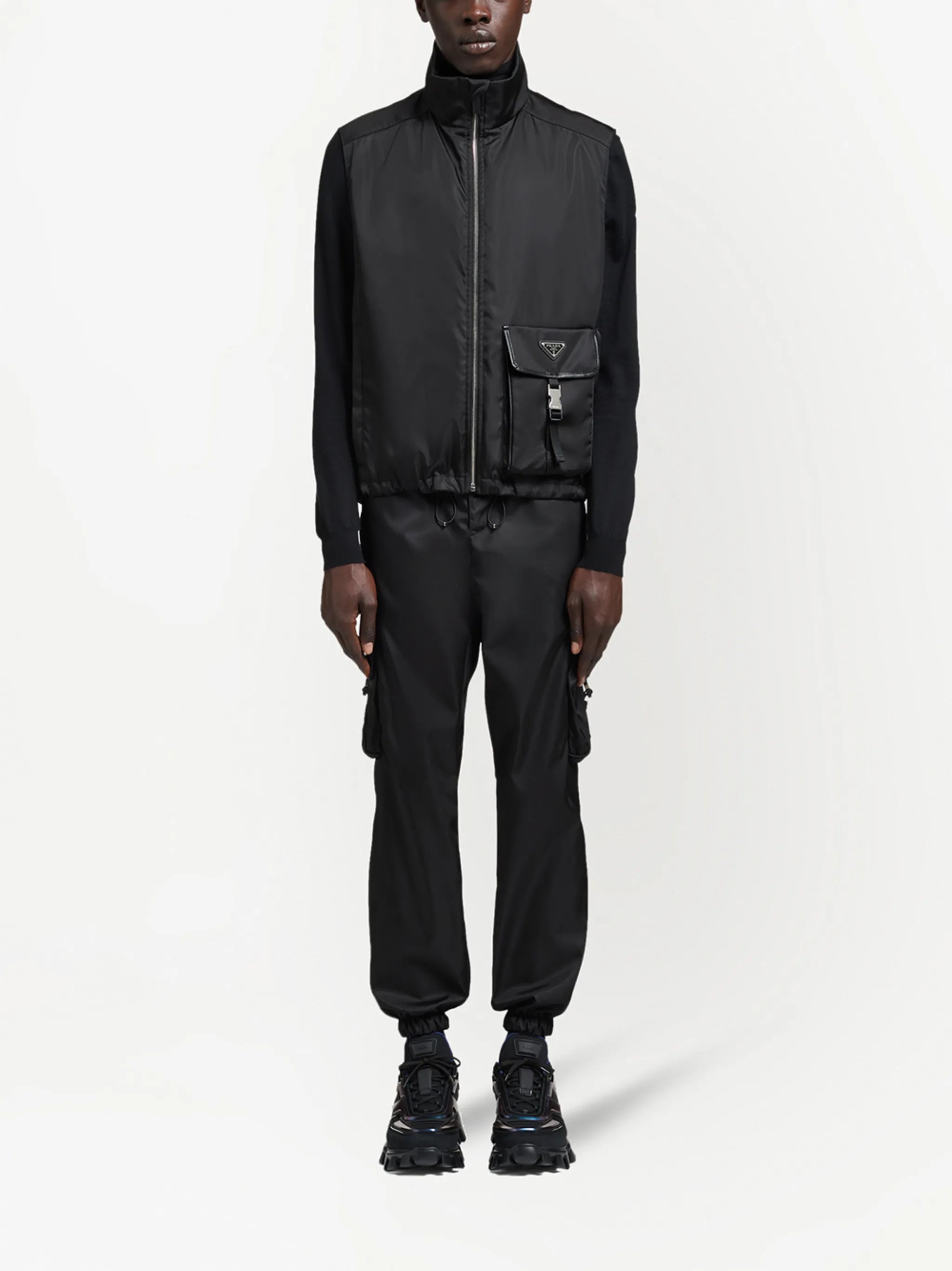 triangle-logo high-neck vest