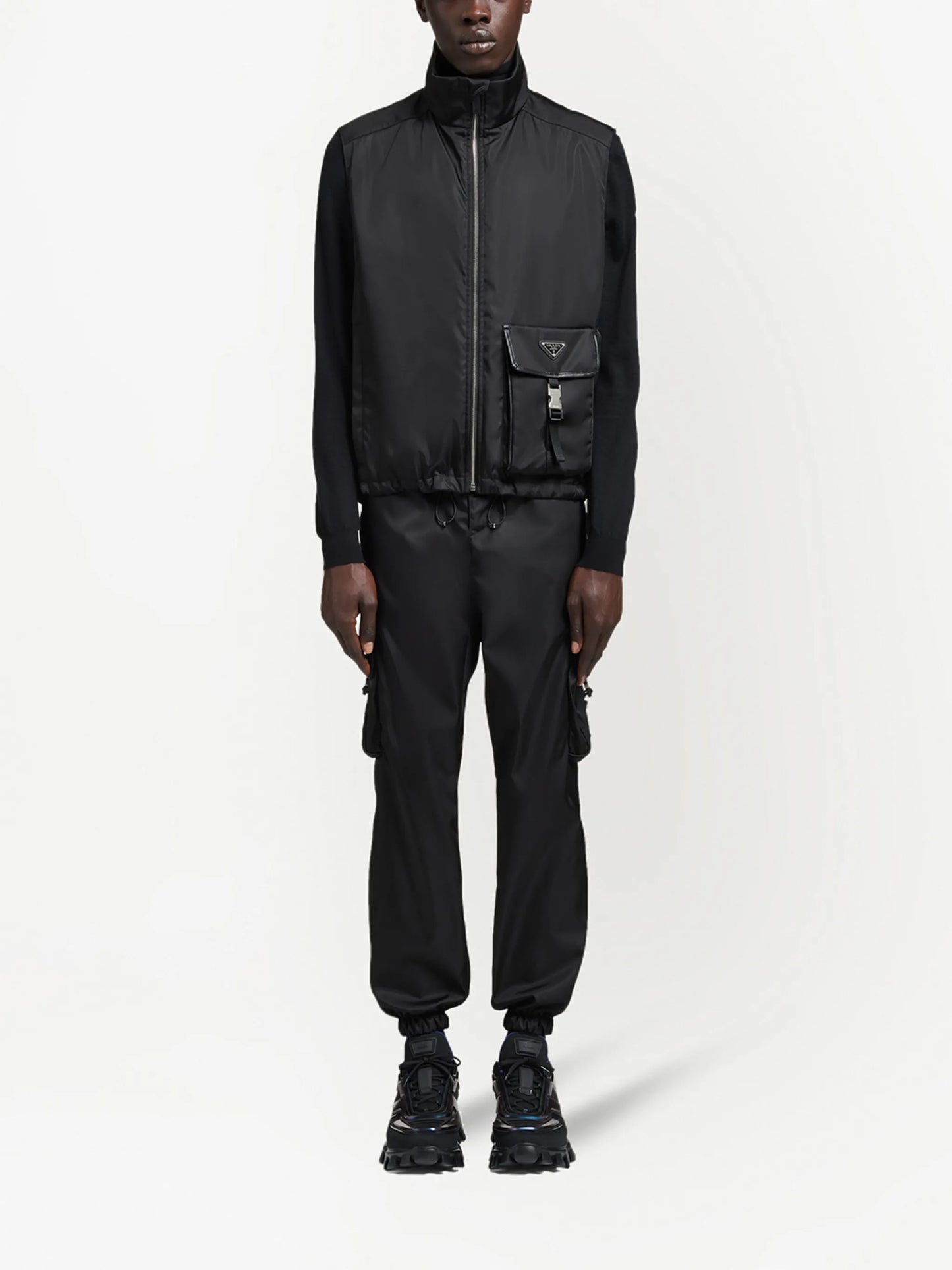 triangle-logo high-neck vest