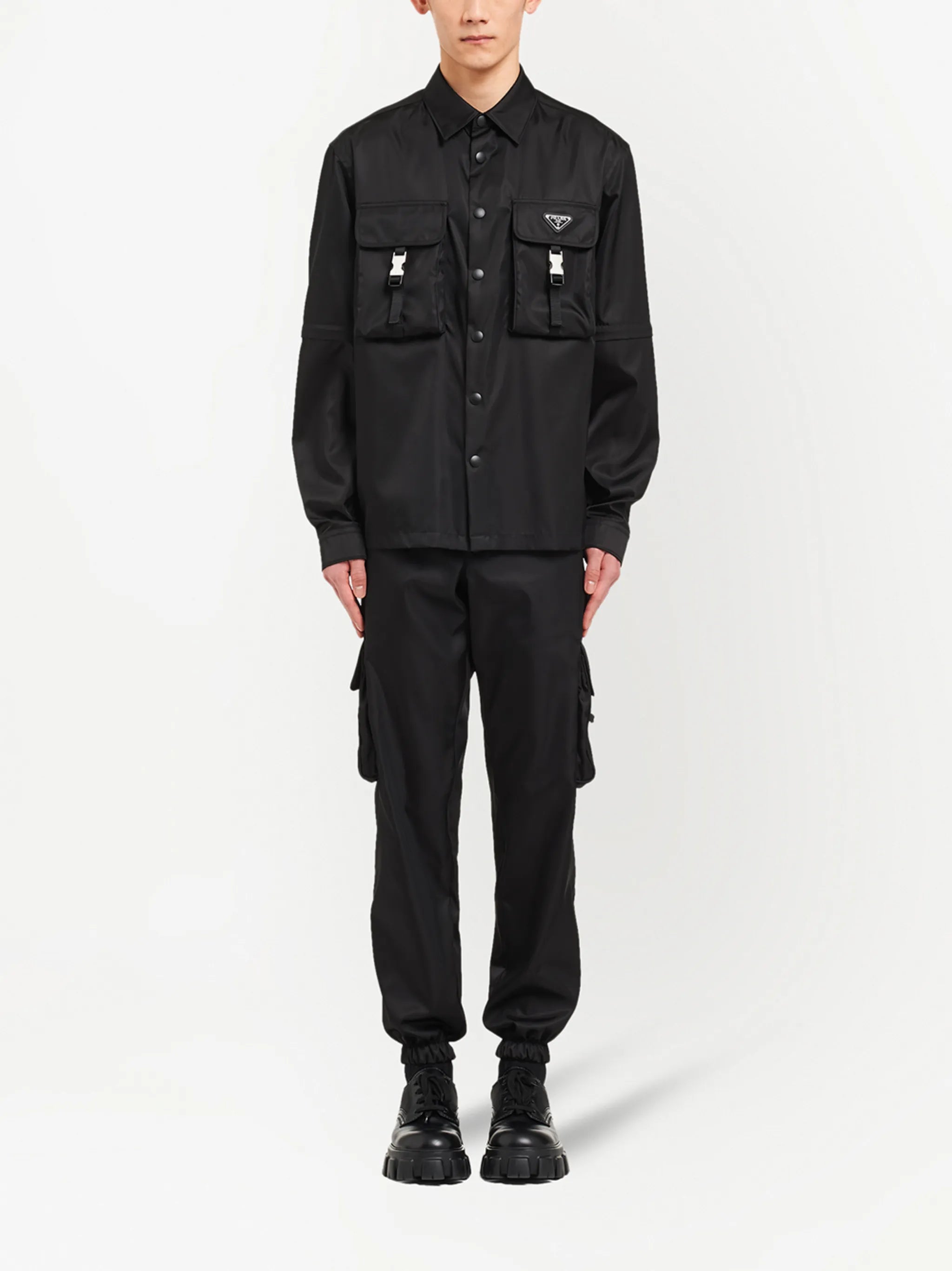 Re-Nylon triangle-logo shirt