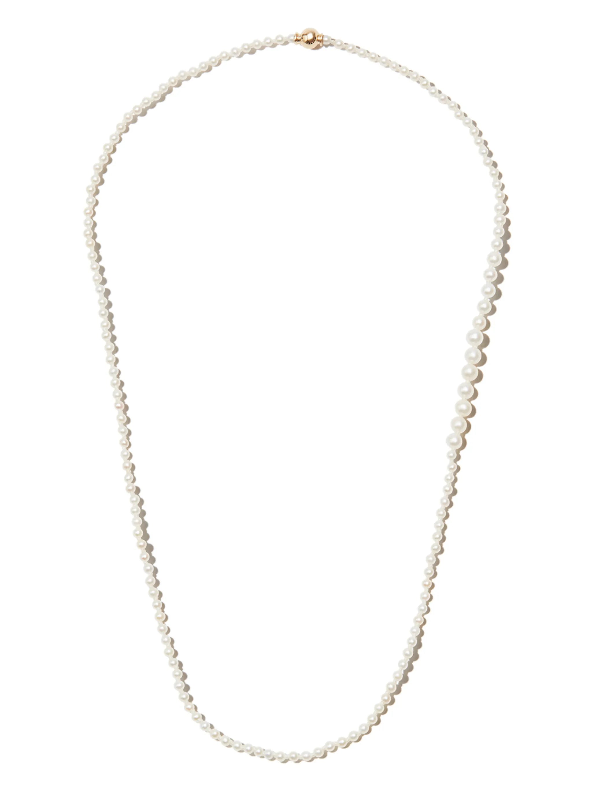 14kt yellow gold Peggy pearl mini necklace