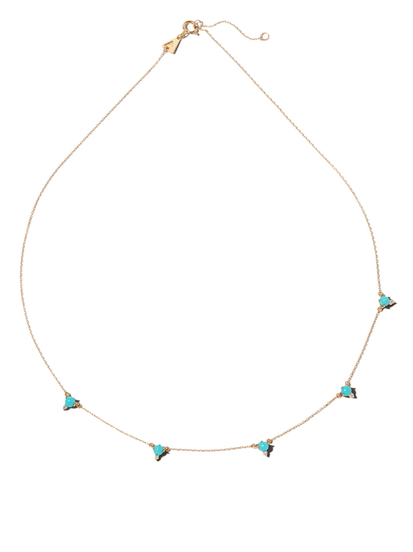 14kt yellow gold turquoise necklace