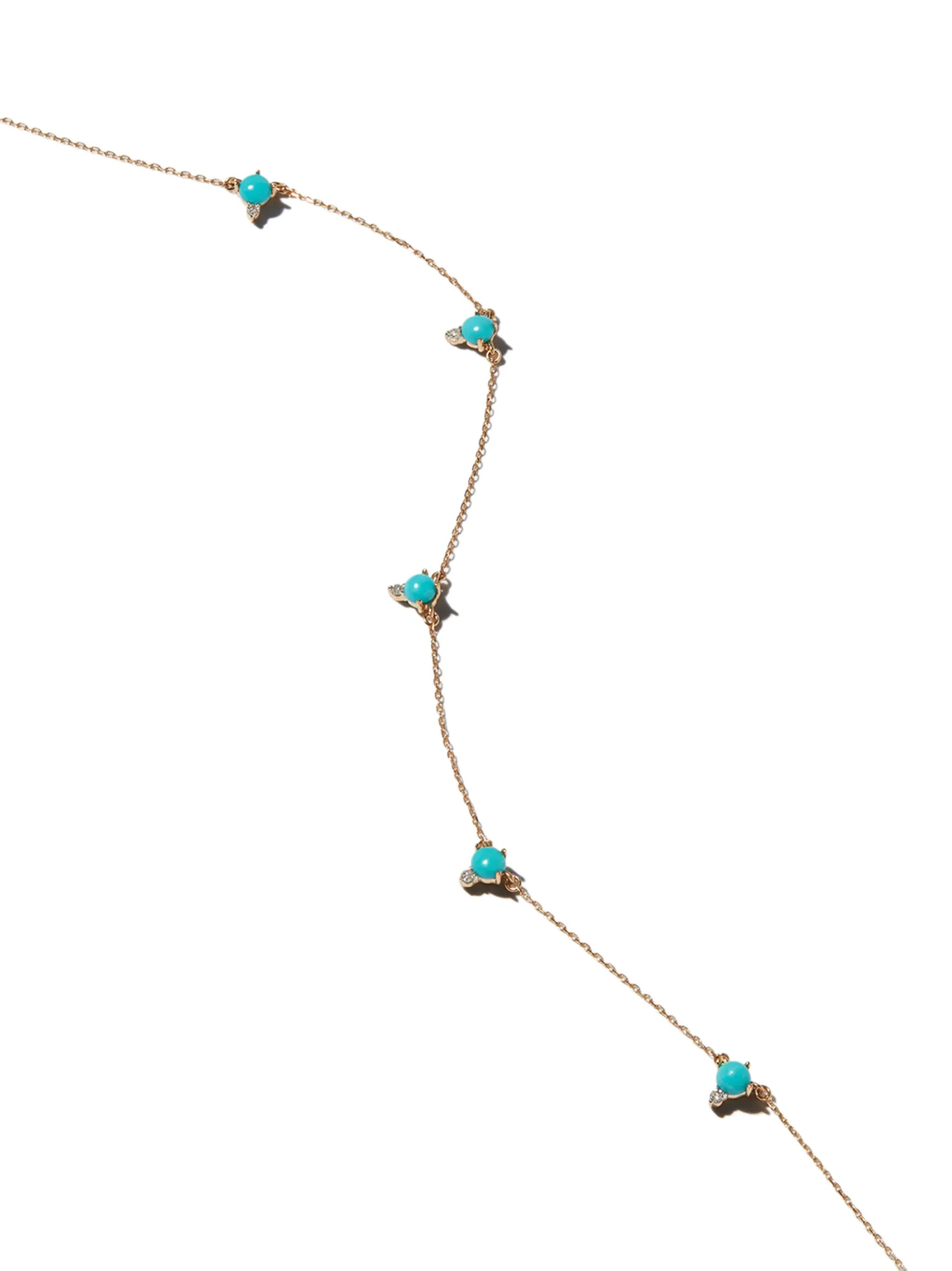 14kt yellow gold turquoise necklace
