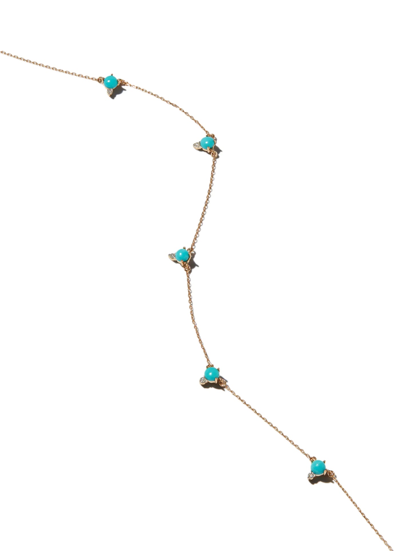 14kt yellow gold turquoise necklace