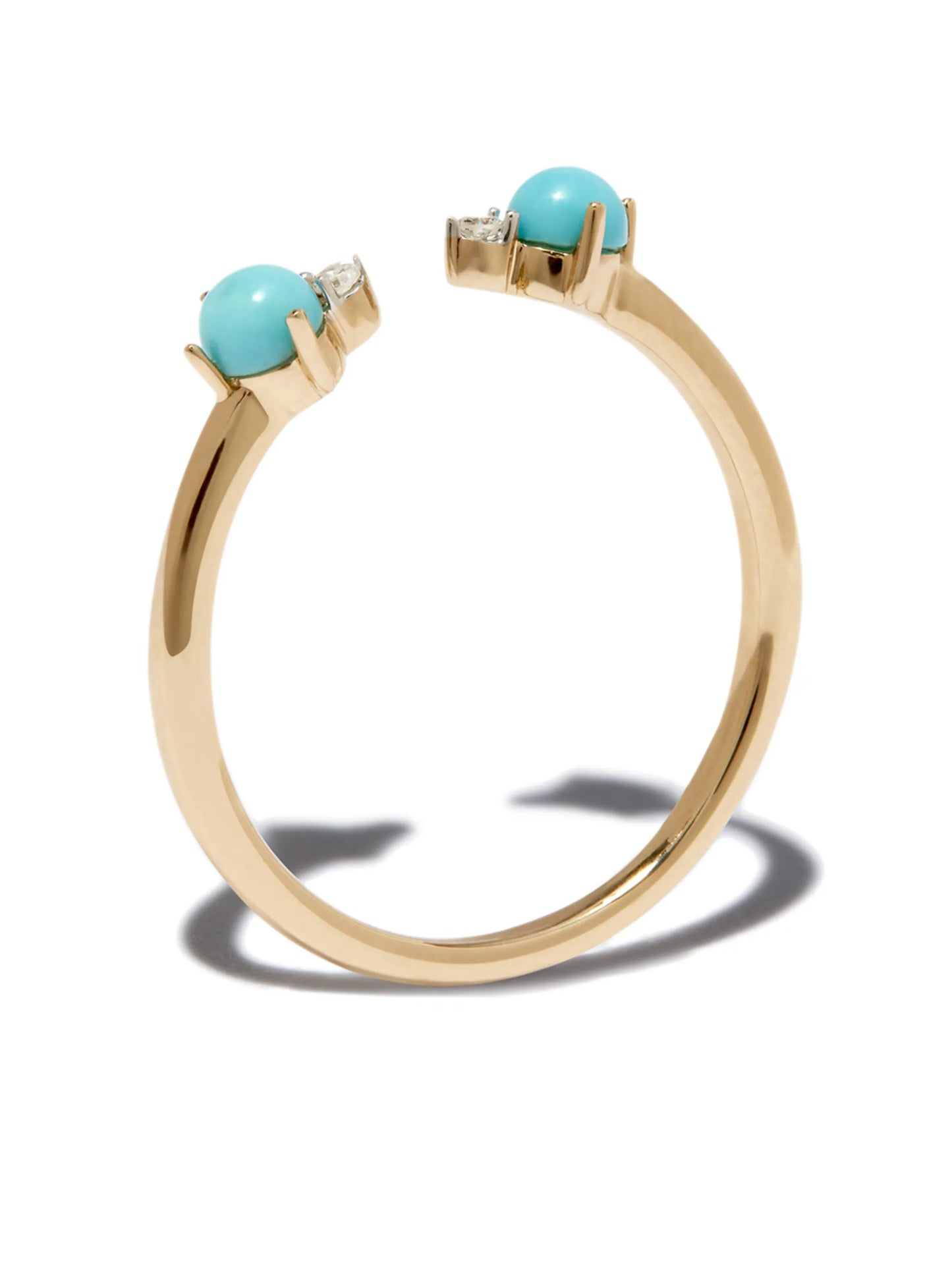 14kt yellow gold turquoise open ring