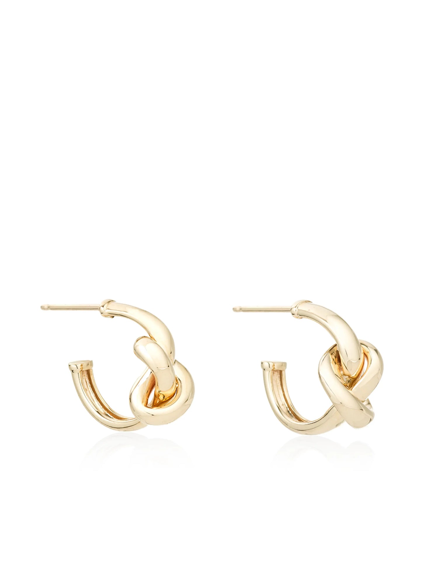 14kt chunky tube knot hoop earrings