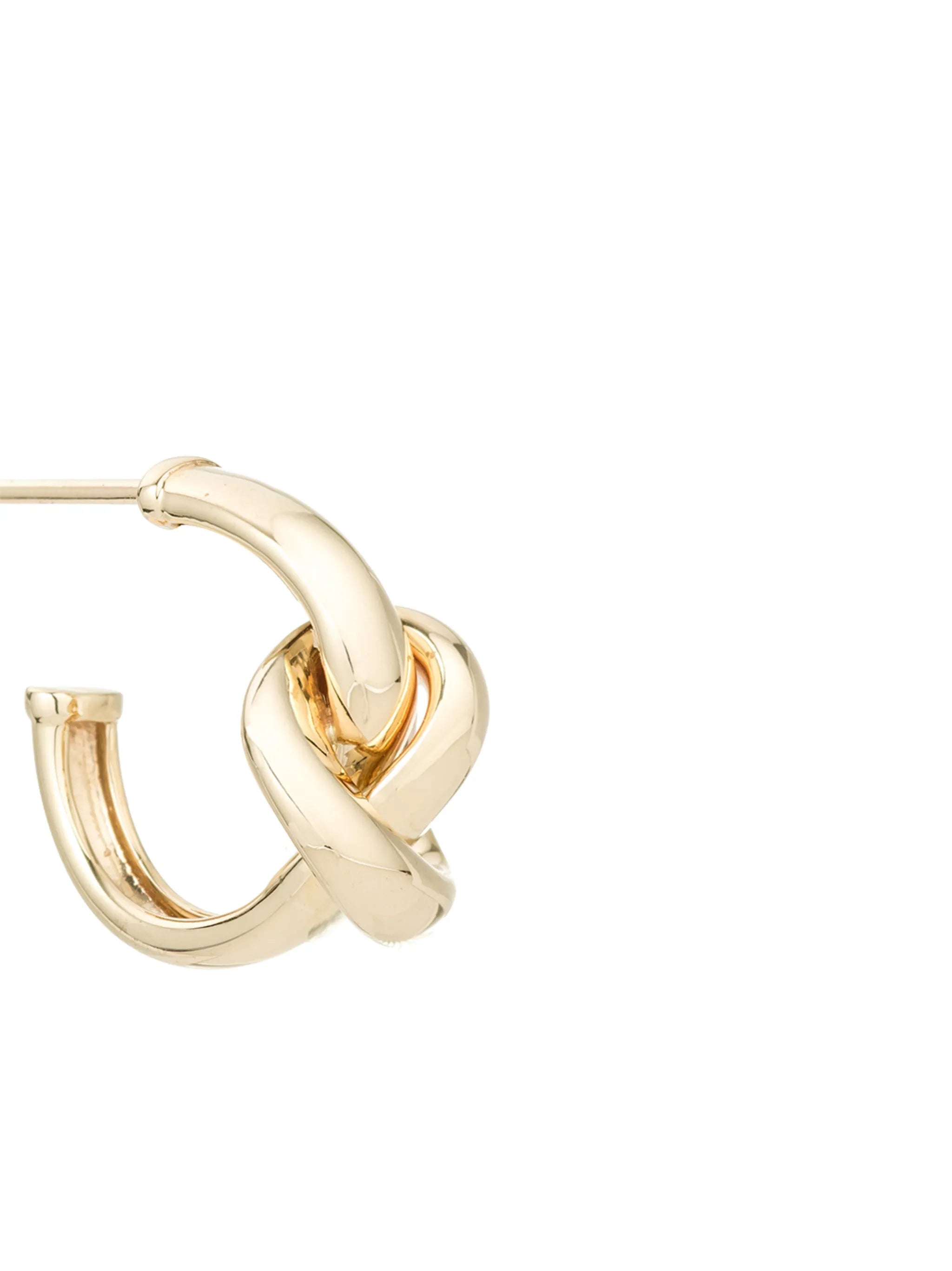 14kt chunky tube knot hoop earrings