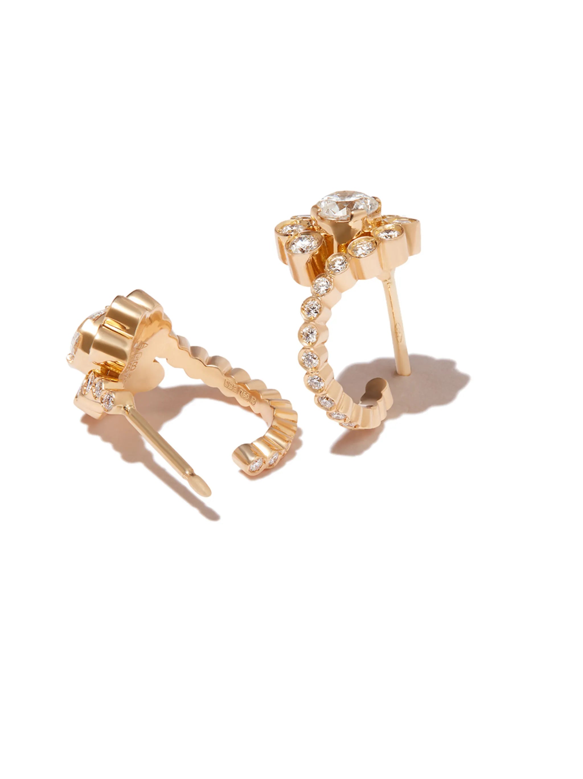 18kt yellow gold Monica diamond earrings
