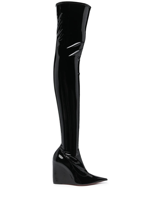 Danielle thigh-high glossy boots