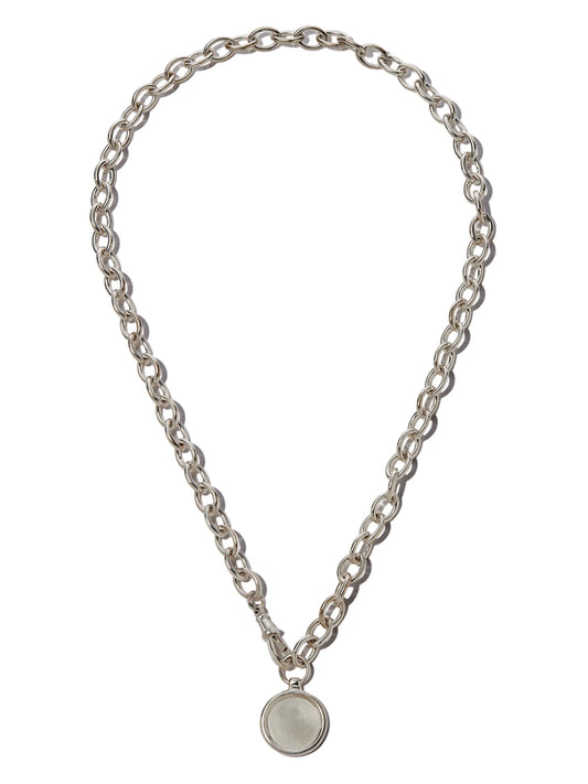 medallion melt chain disc necklace