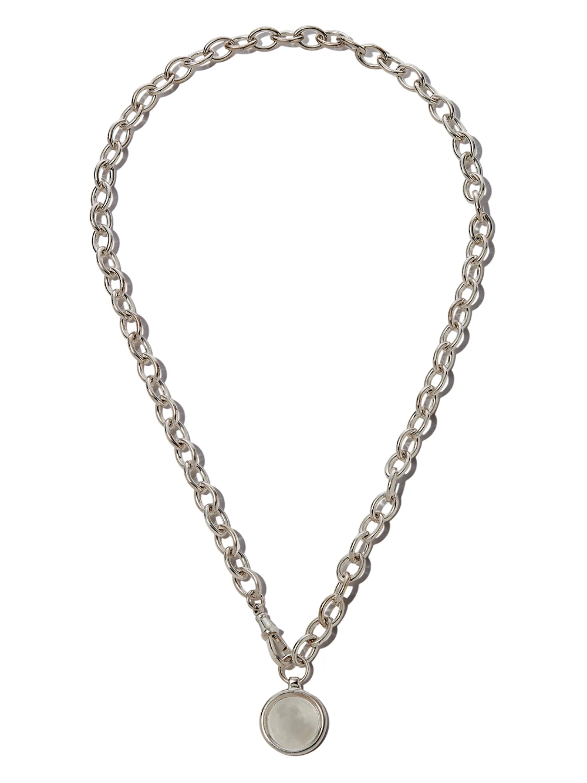 medallion melt chain disc necklace