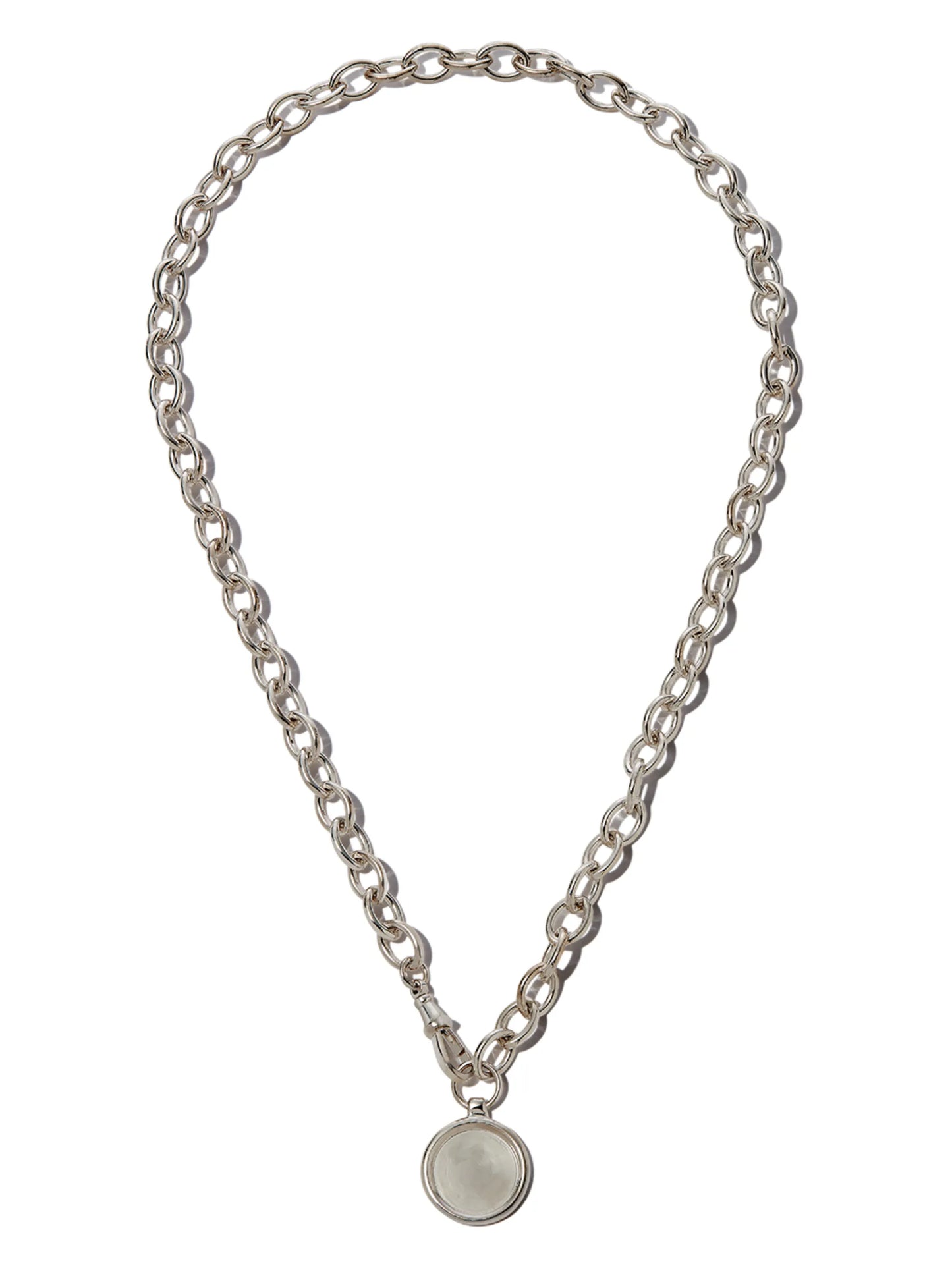 medallion melt chain disc necklace