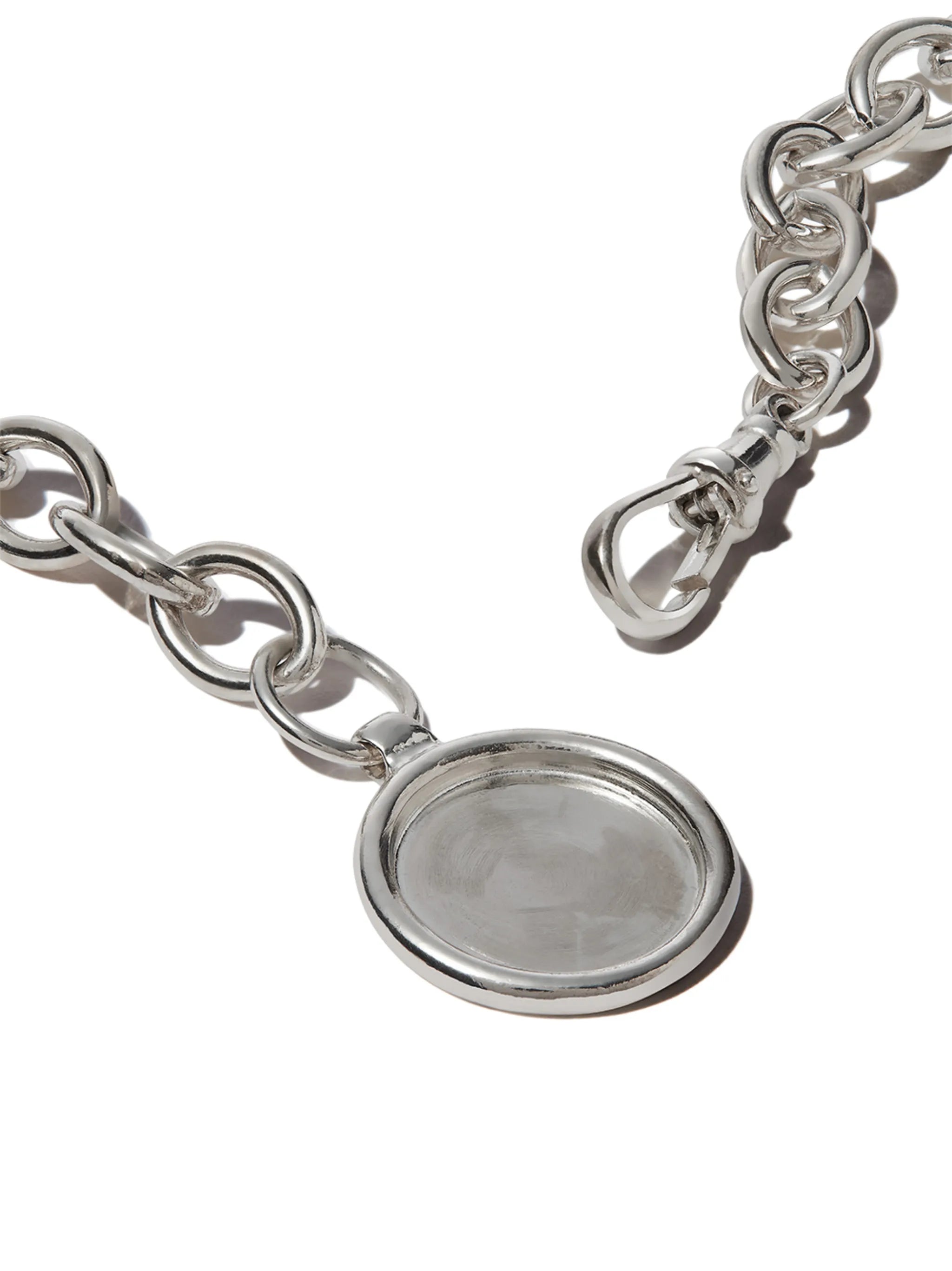 medallion melt chain disc necklace