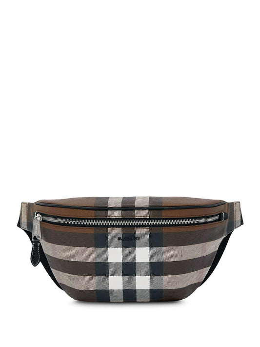 check pattern belt bag