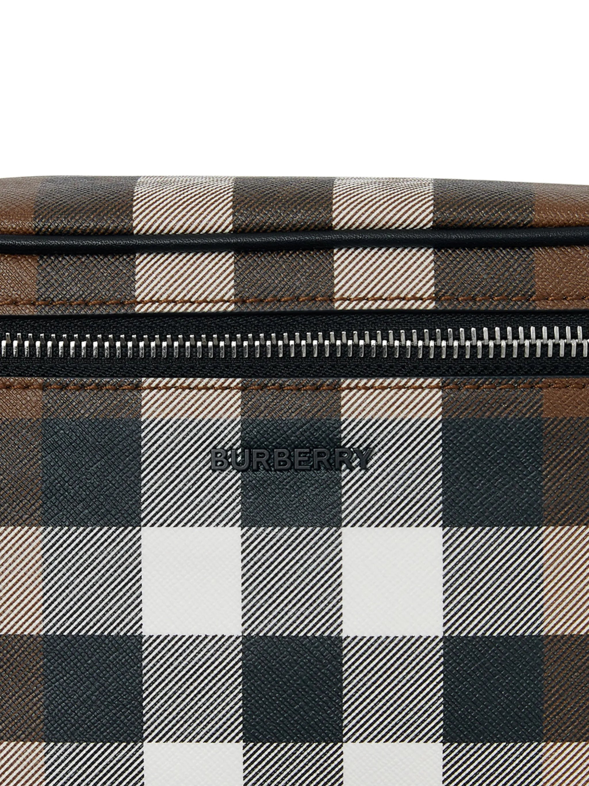 check pattern belt bag